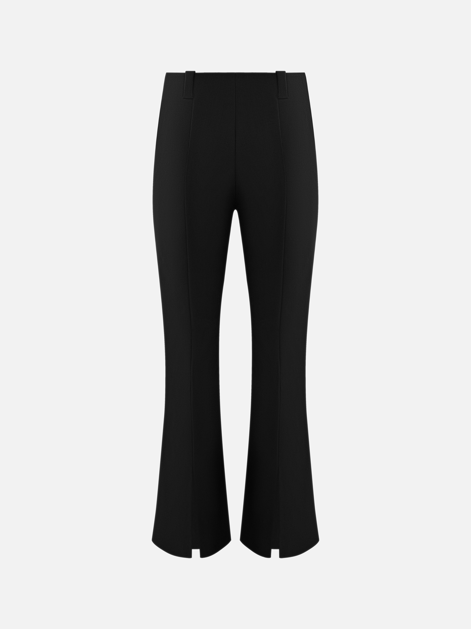 Flared high-waisted trousers