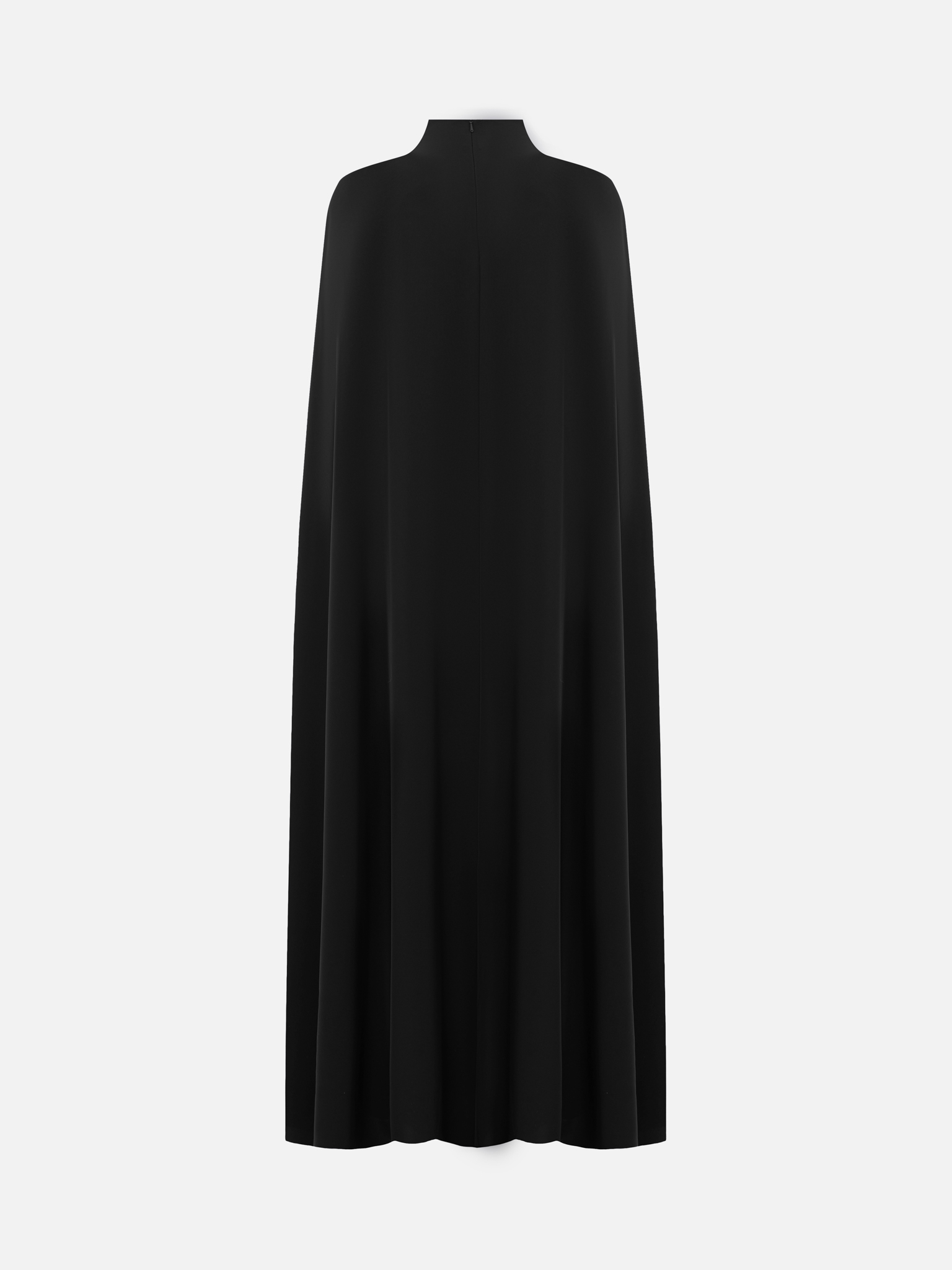 Tailliertes Maxikleid mit bodenlangem Cape