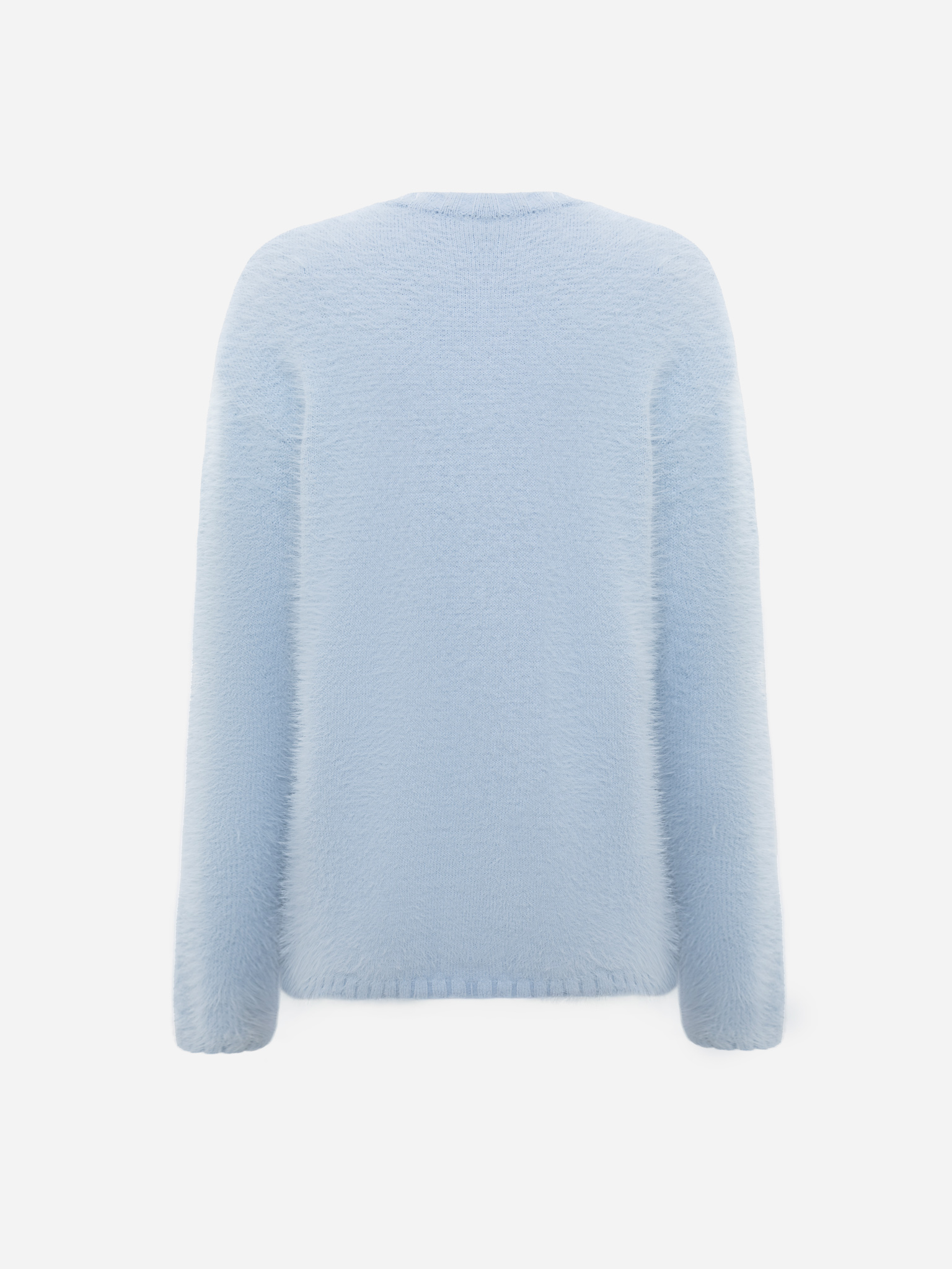 Свитер из пушистого трикотажа с деталями в рубчик