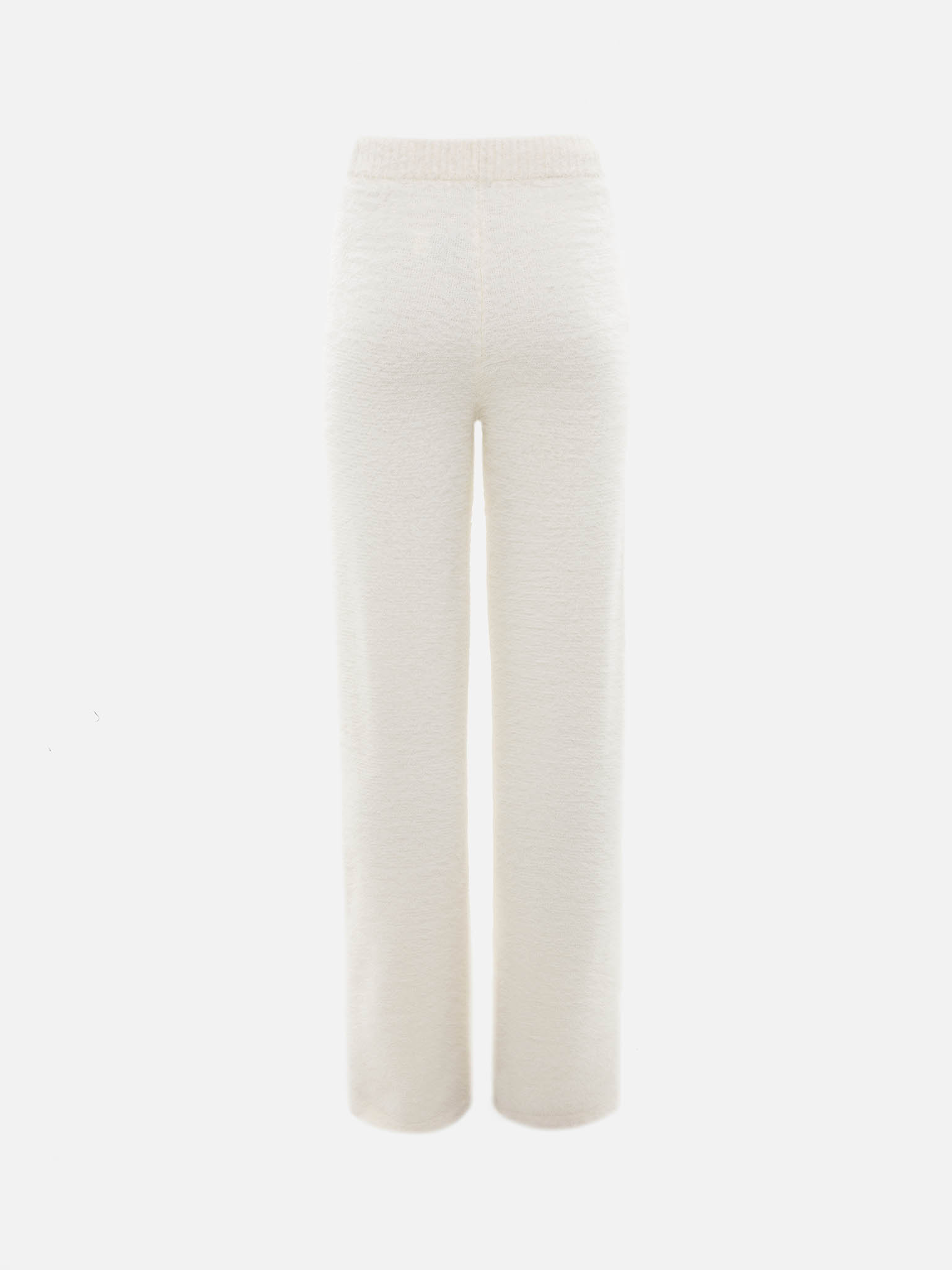 Straight-leg fluffy jersey trousers