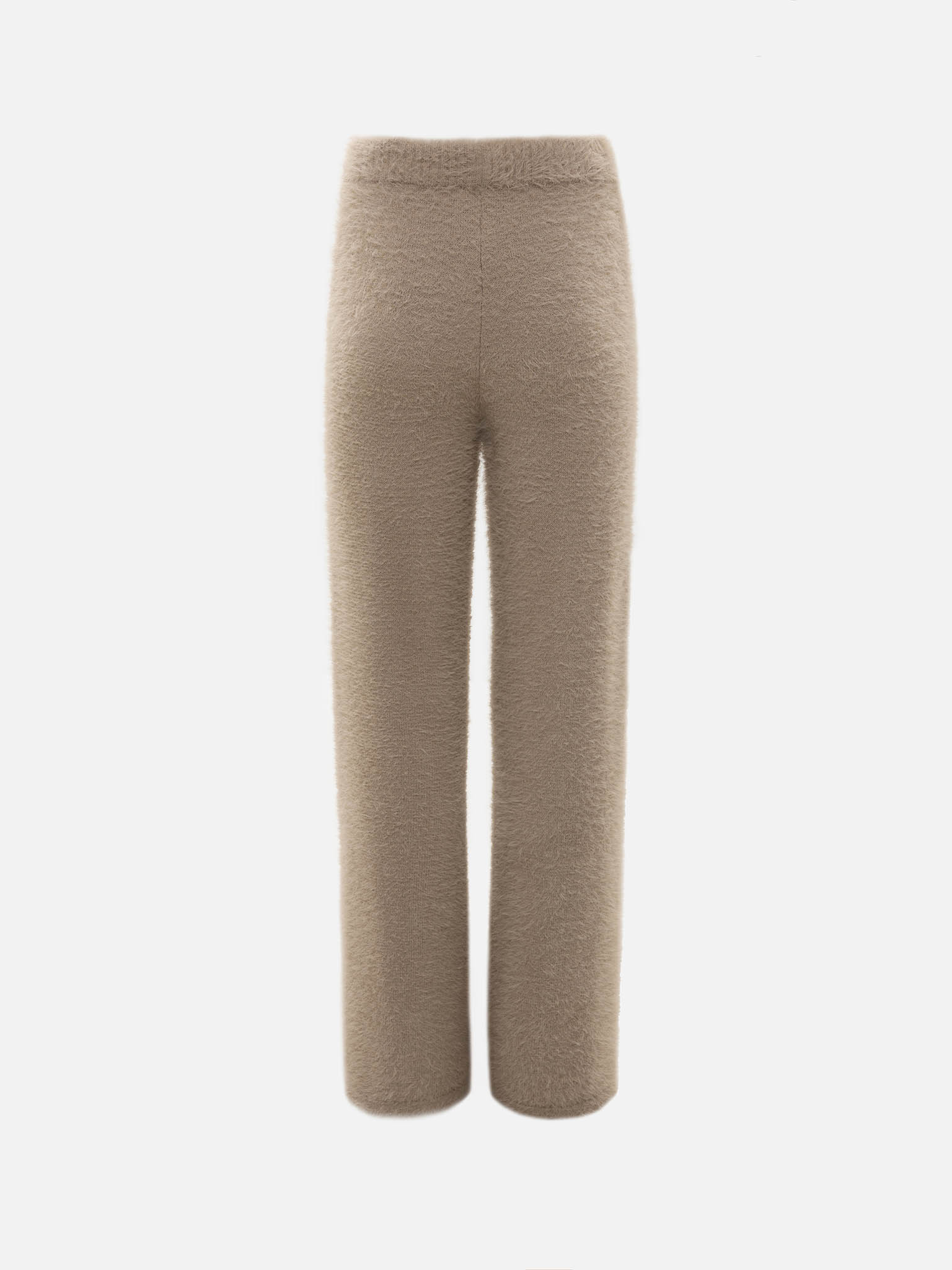 Straight-leg fluffy jersey trousers