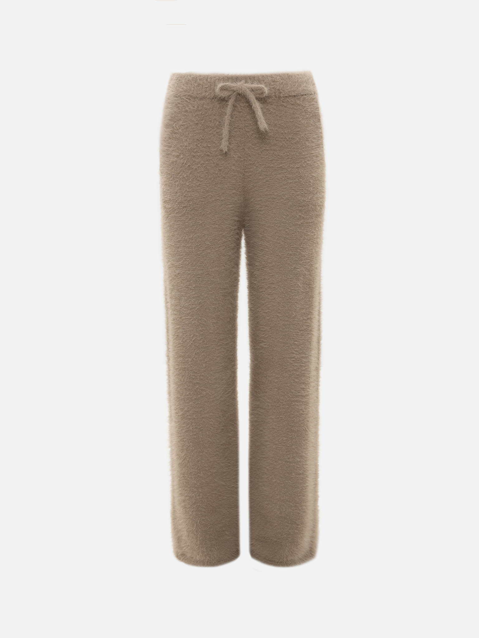 Straight-leg fluffy jersey trousers