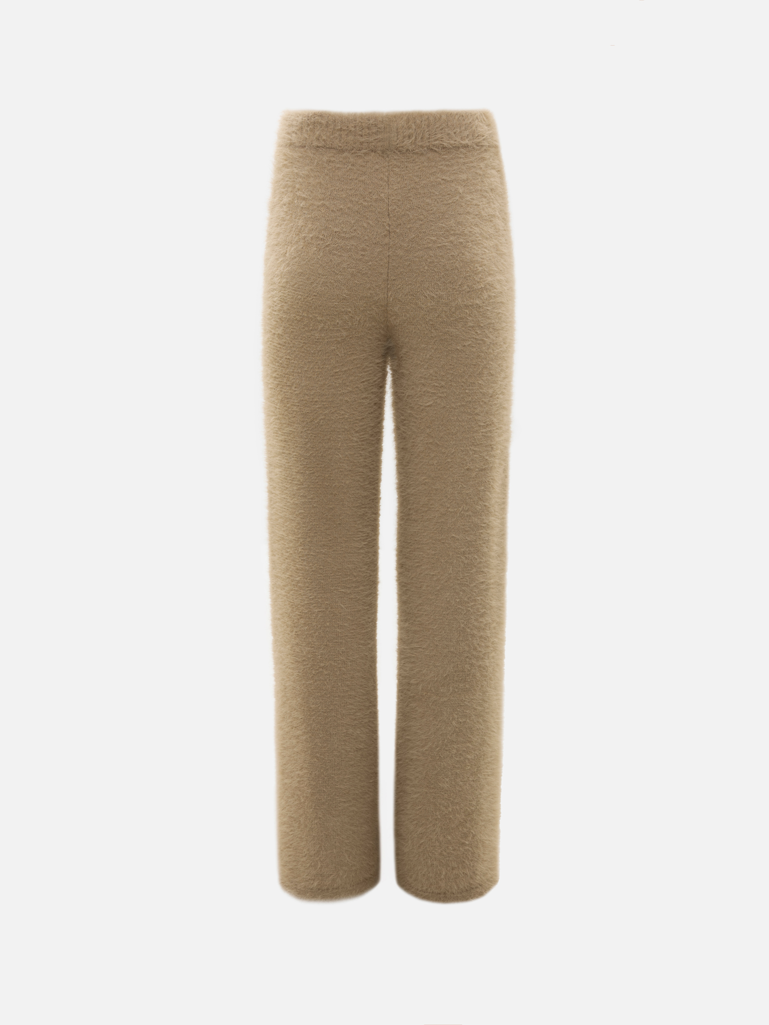 Straight-leg fluffy jersey trousers