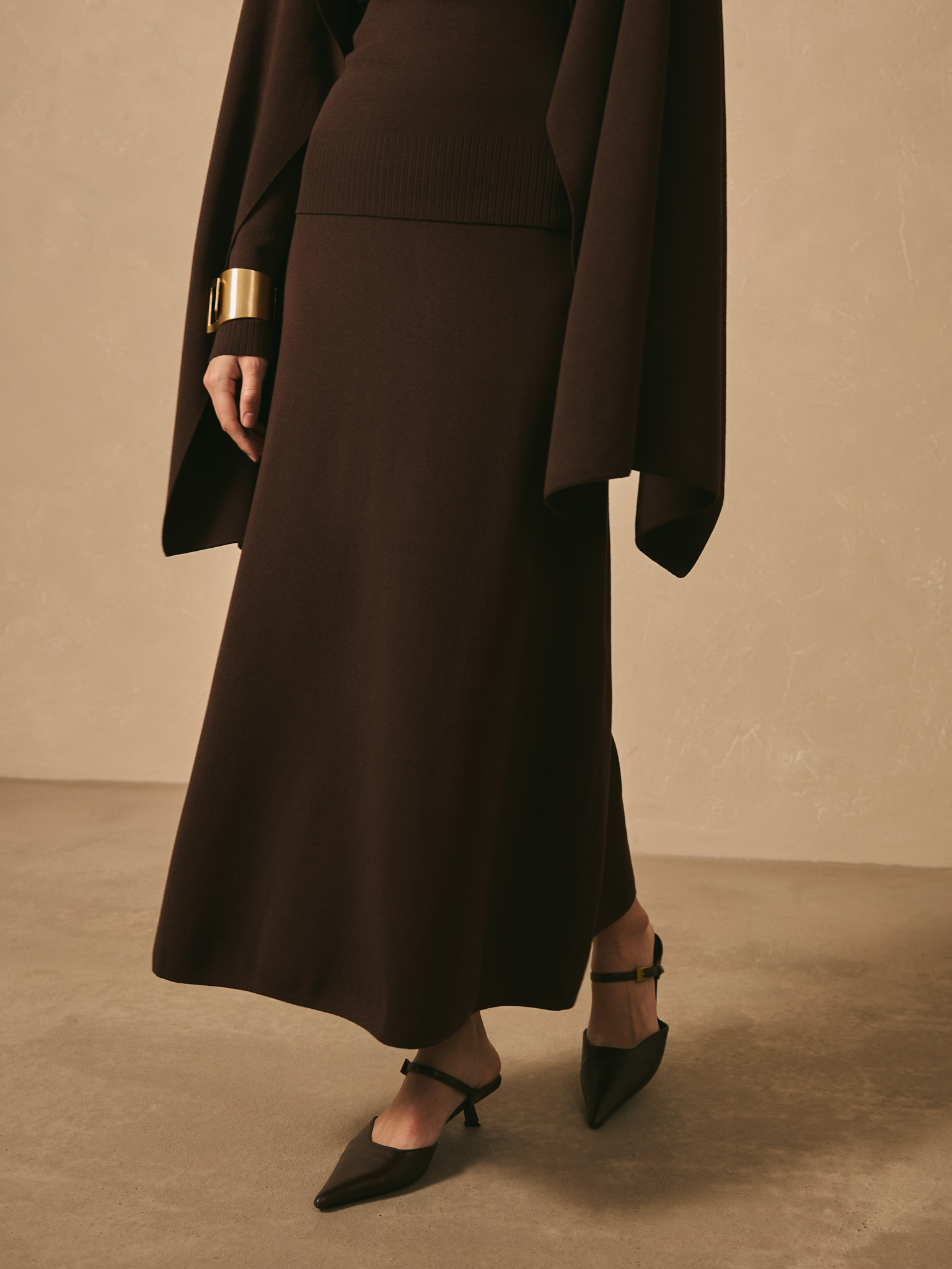 Расклешенная юбка миди из вискозы