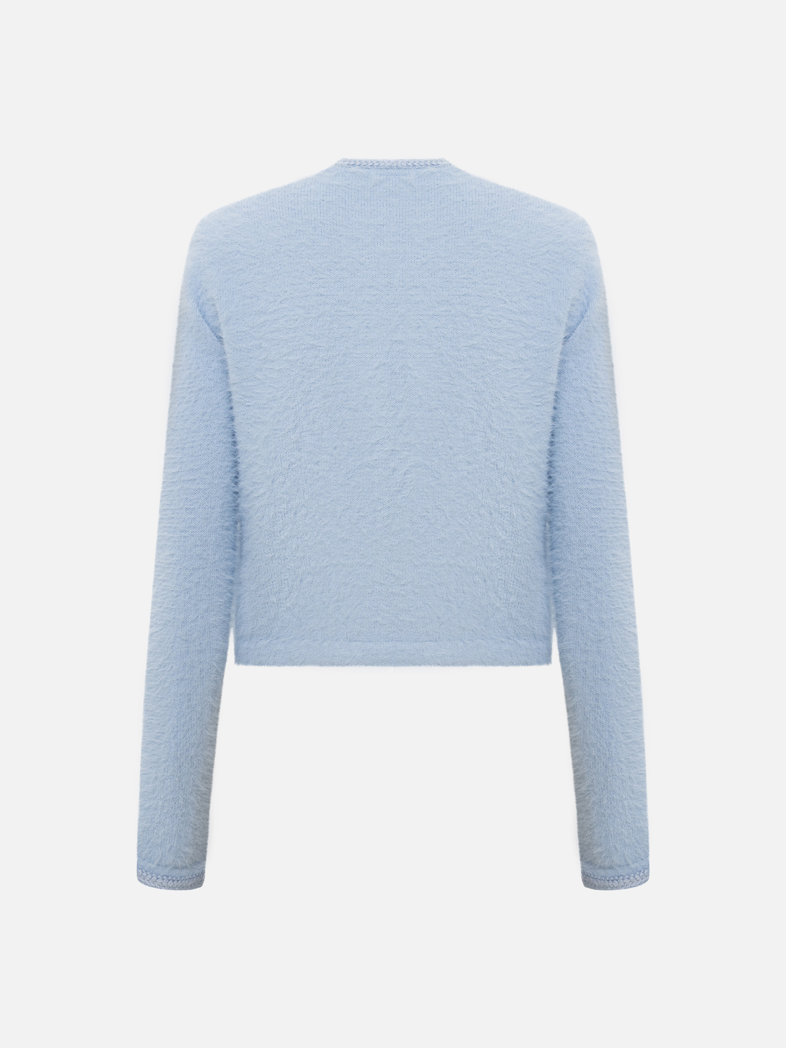 Jersey cardigan with fluffy pile