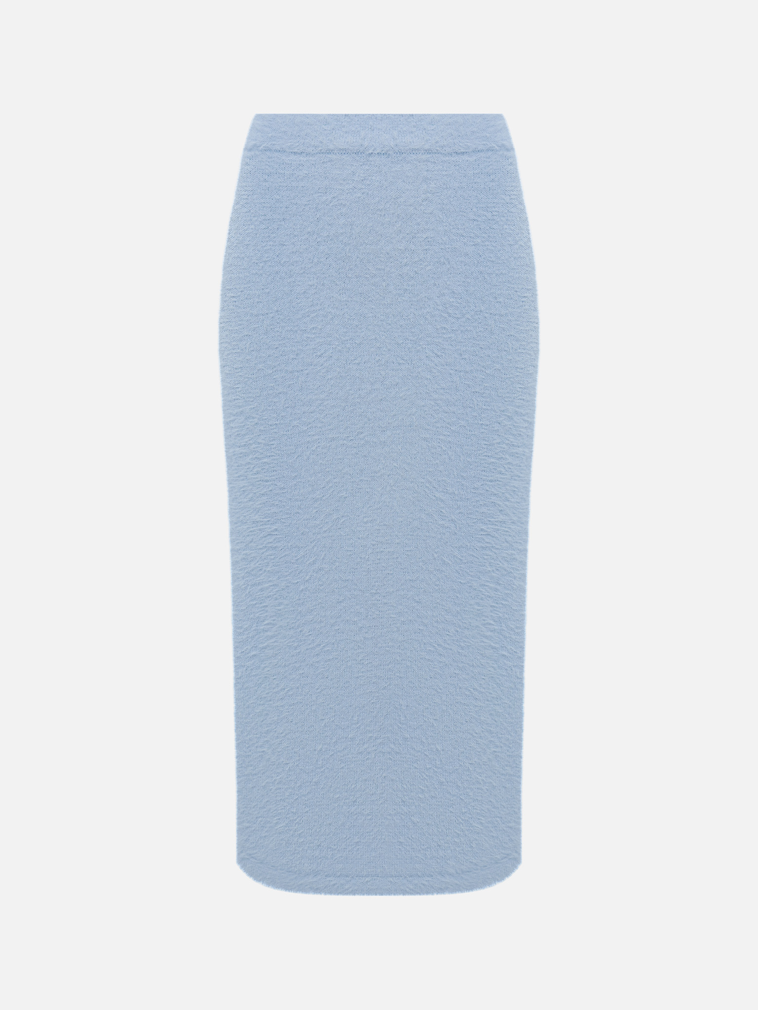 Jersey midi skirt with fluffy pile