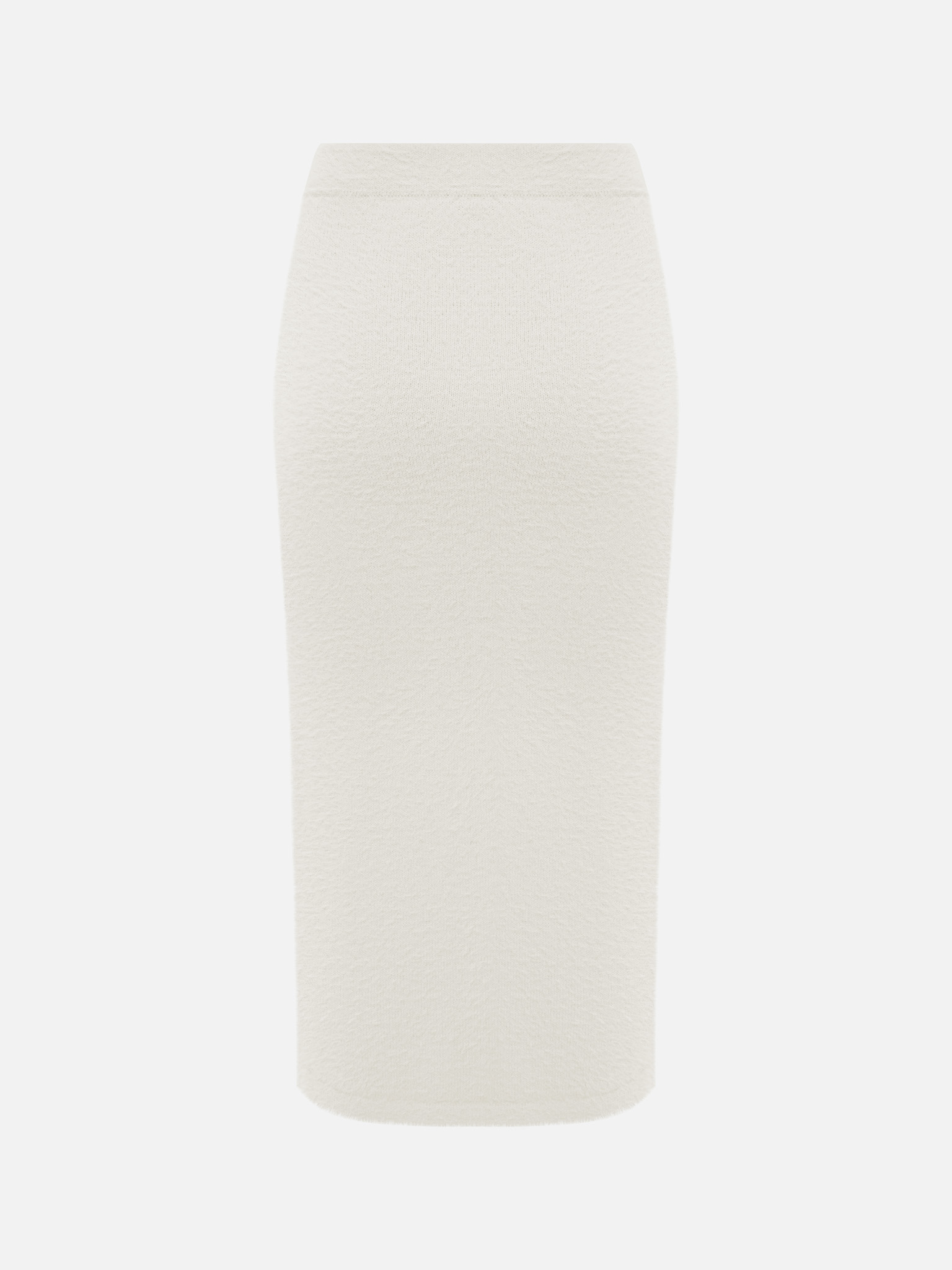 Jersey midi skirt with fluffy pile
