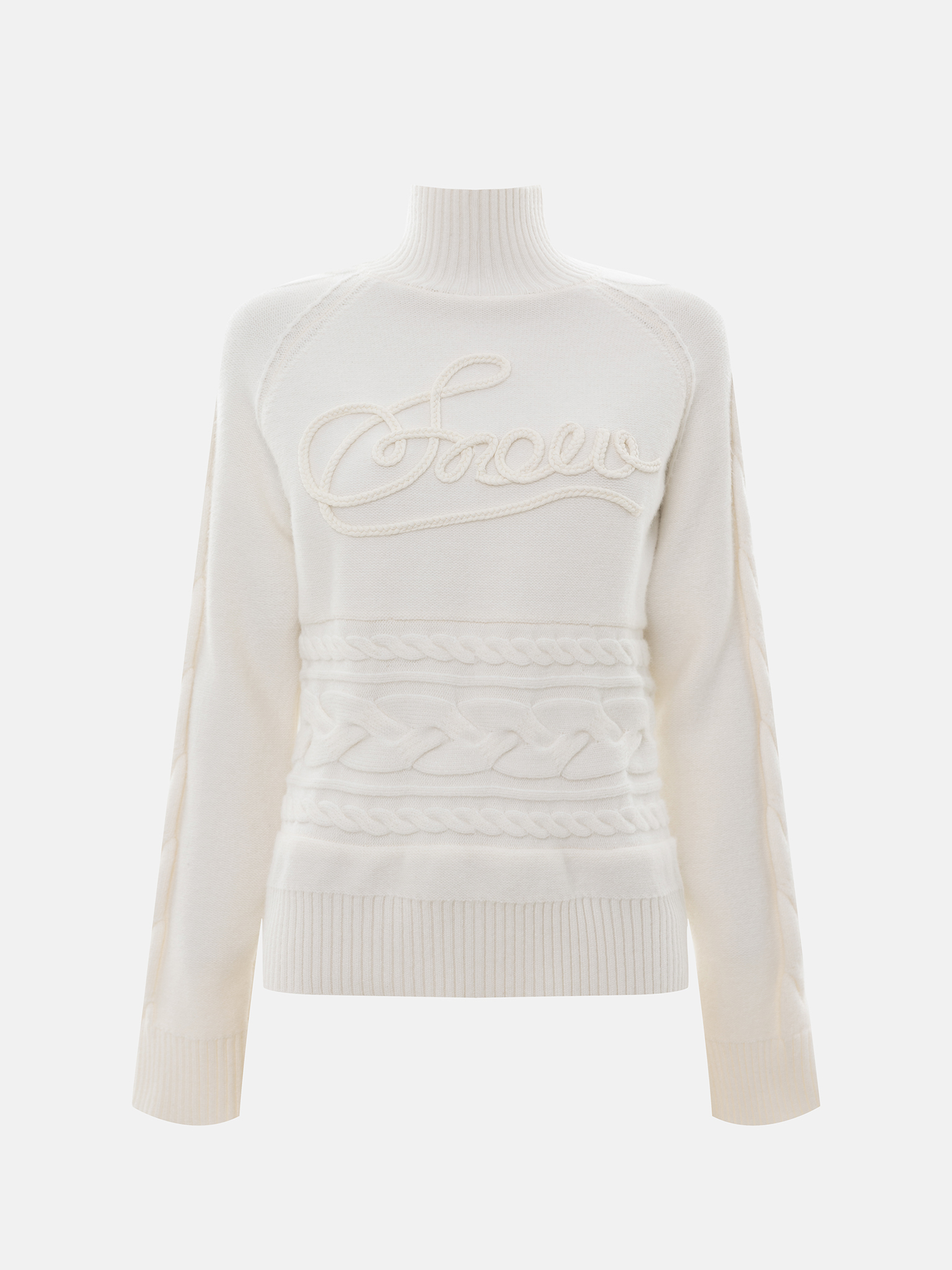 Свитер фактурной вязки с объемным декором