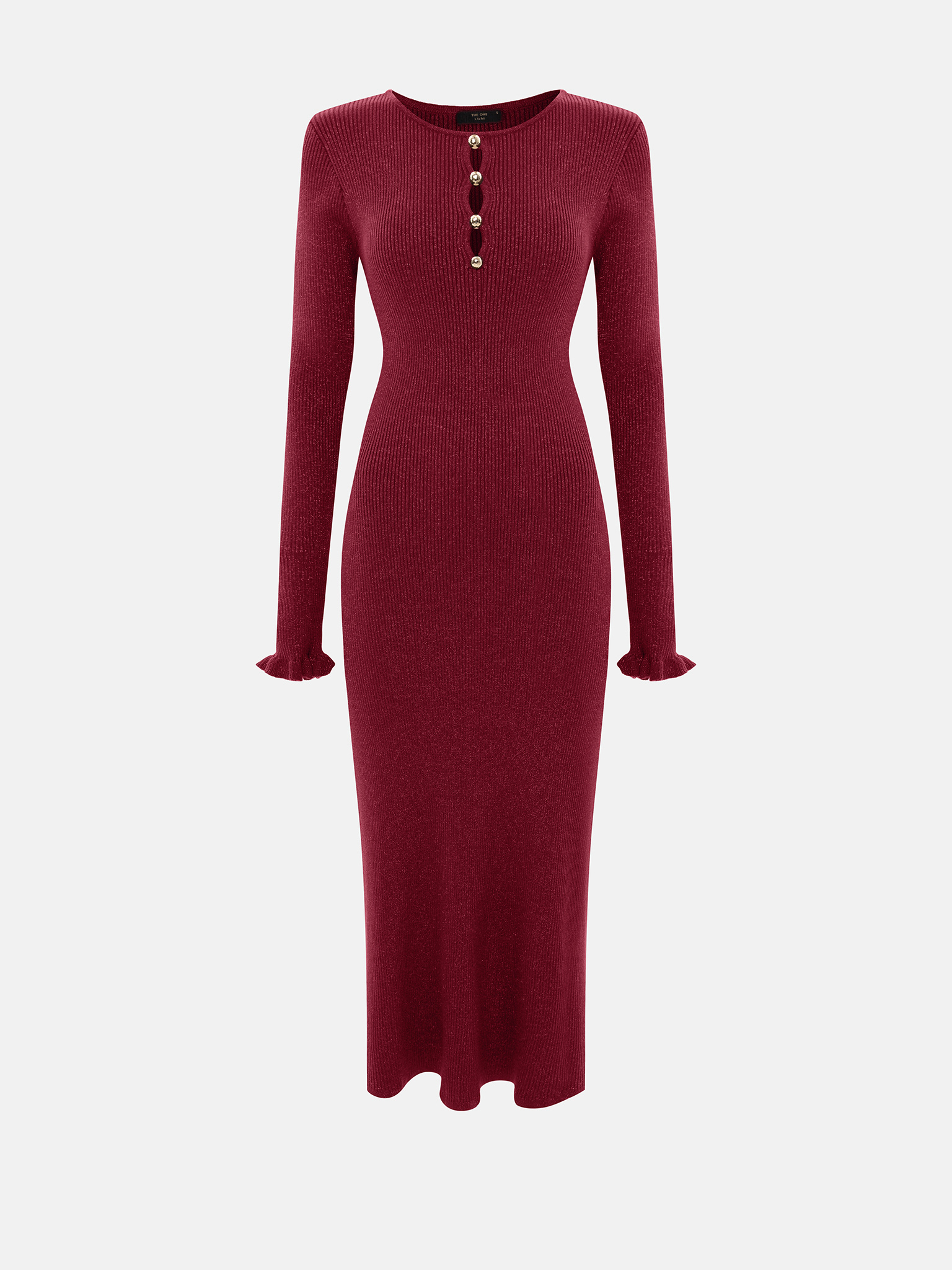 فستان ميدي من الفسكوز بلمعة معدنية