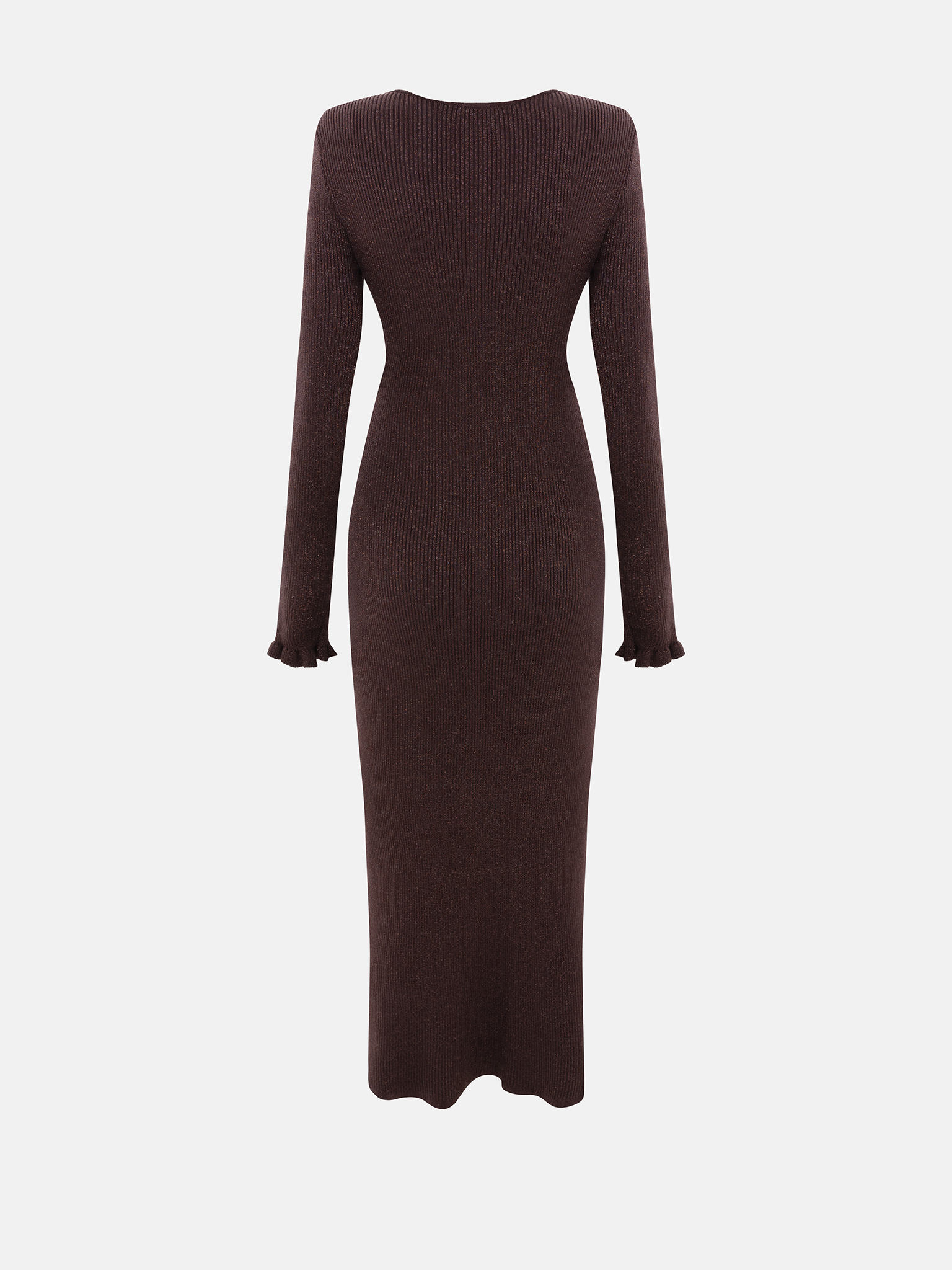 Трикотажное платье миди из вискозы с металлизированным блеском