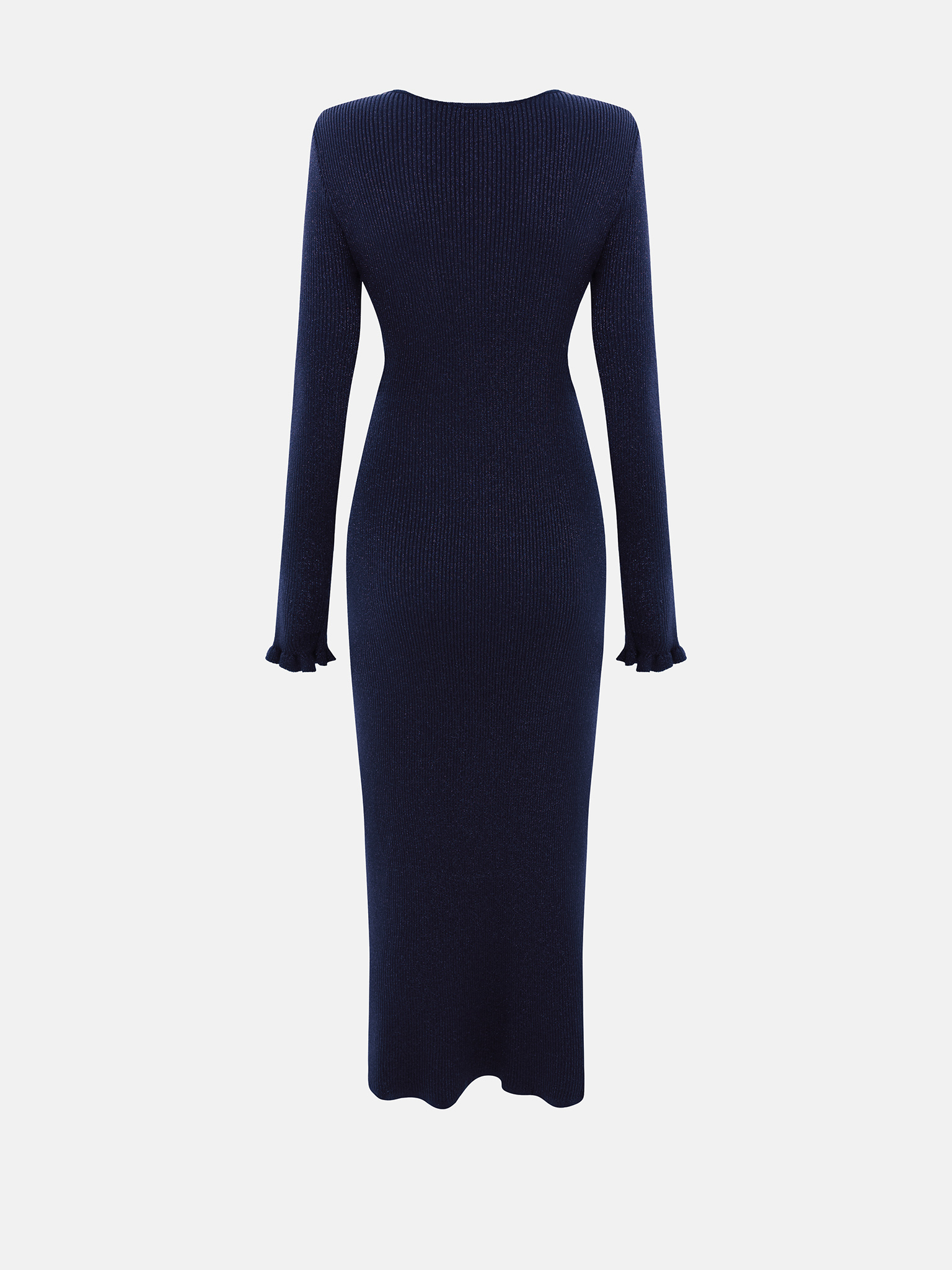 Трикотажное платье миди из вискозы с металлизированным блеском