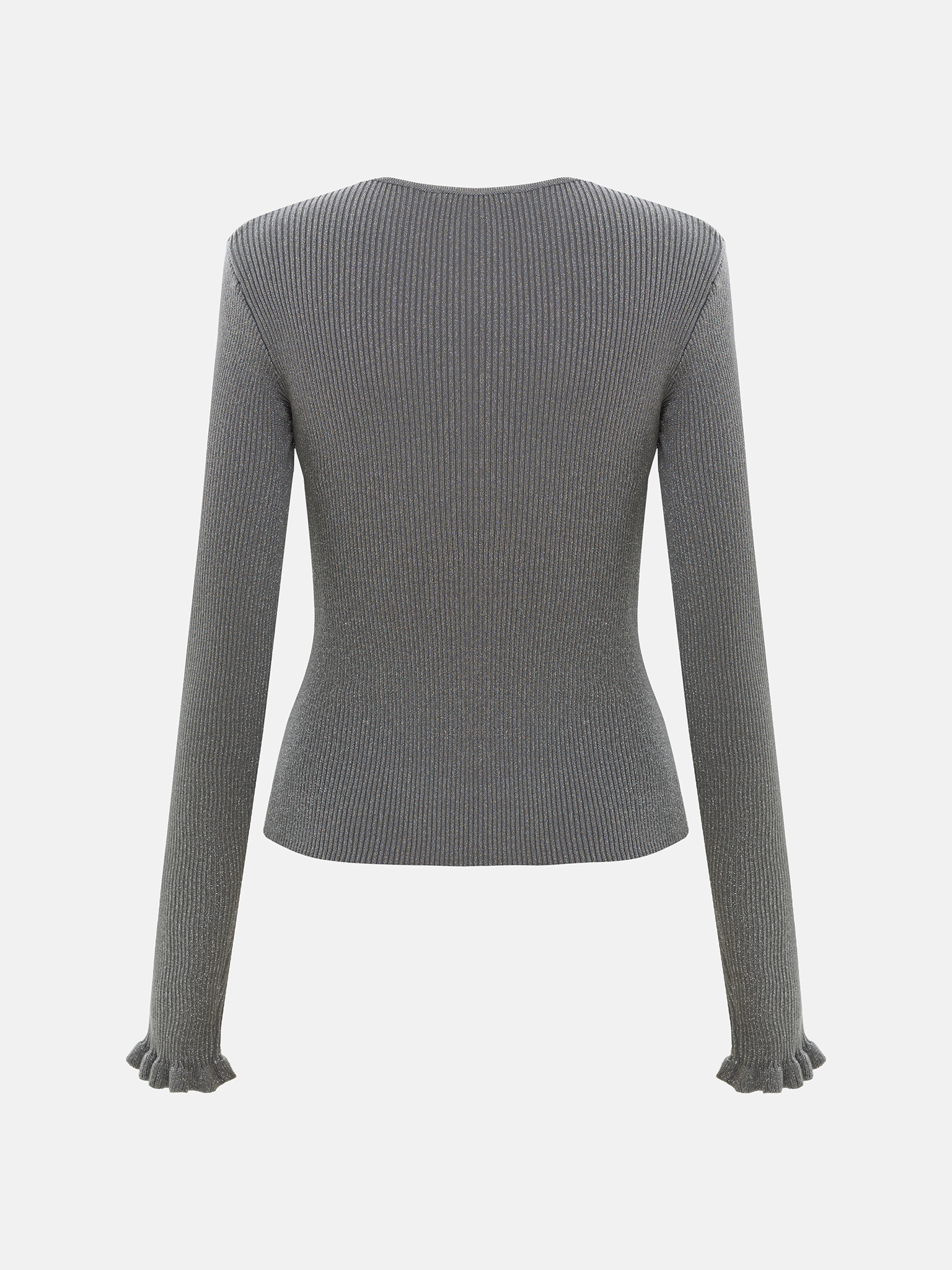 سترة من خيوط معدنية مزخرفة باللون الفضي