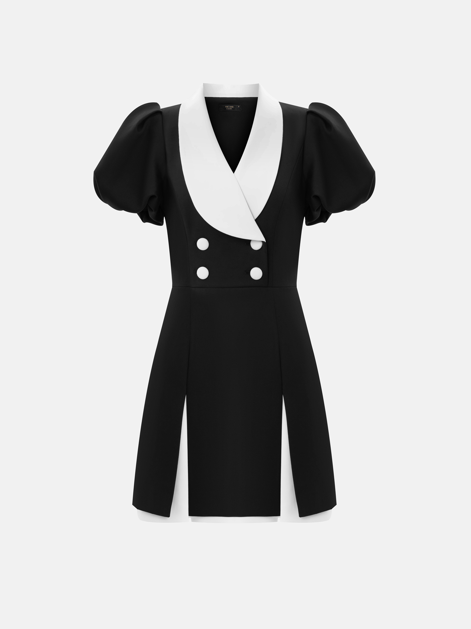 Платье мини в винтажном стиле с рукавами-фонариками