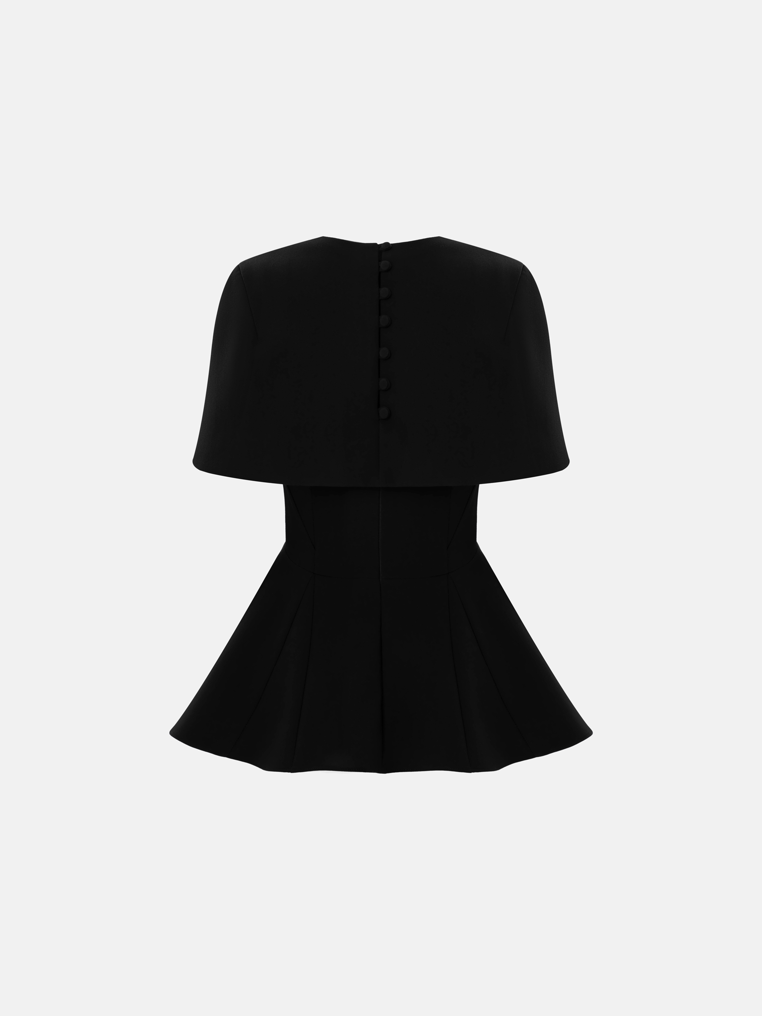 Приталенный топ с кейпом и баской