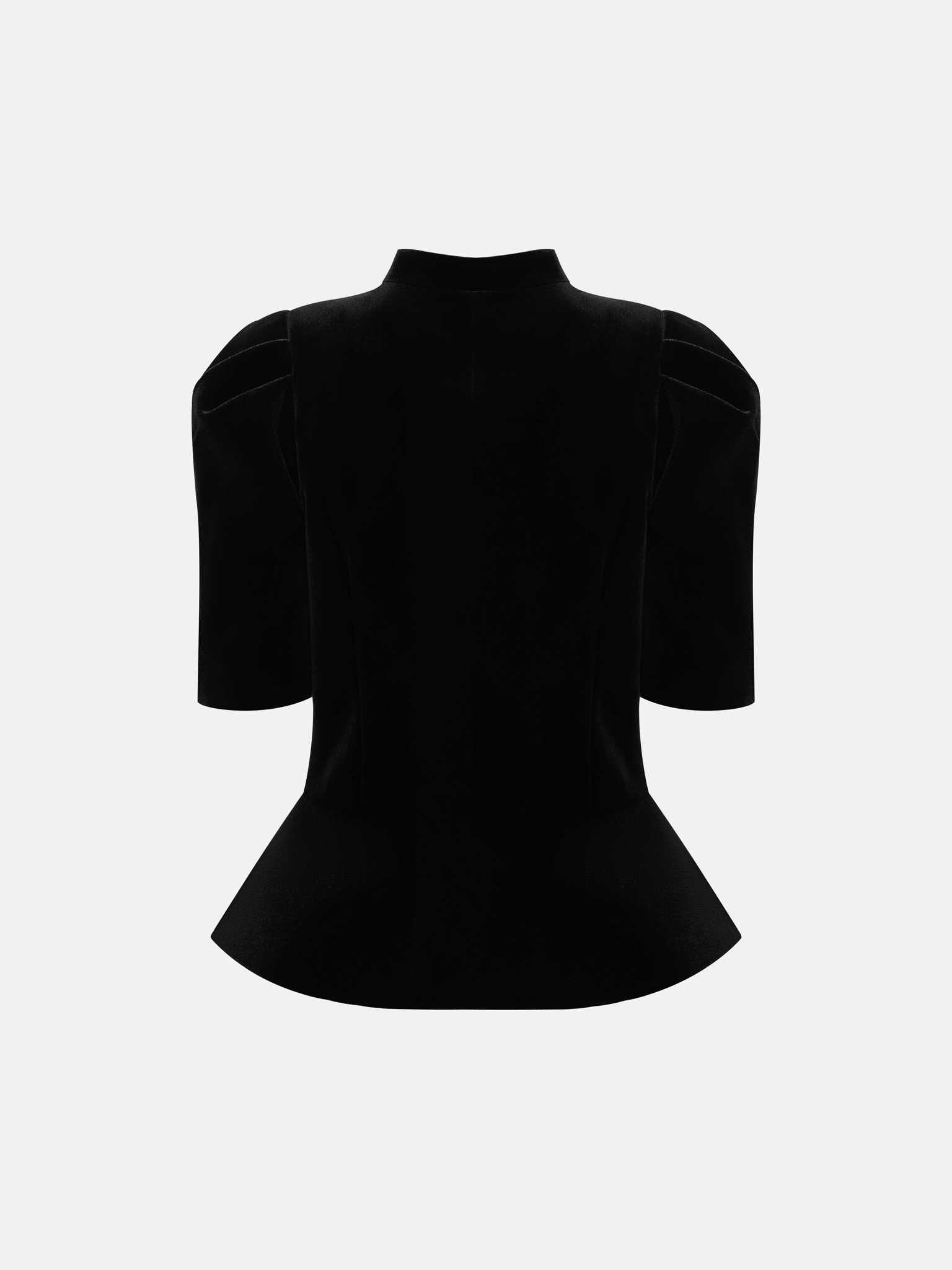 Velvet single-breasted jacket with short sleeves