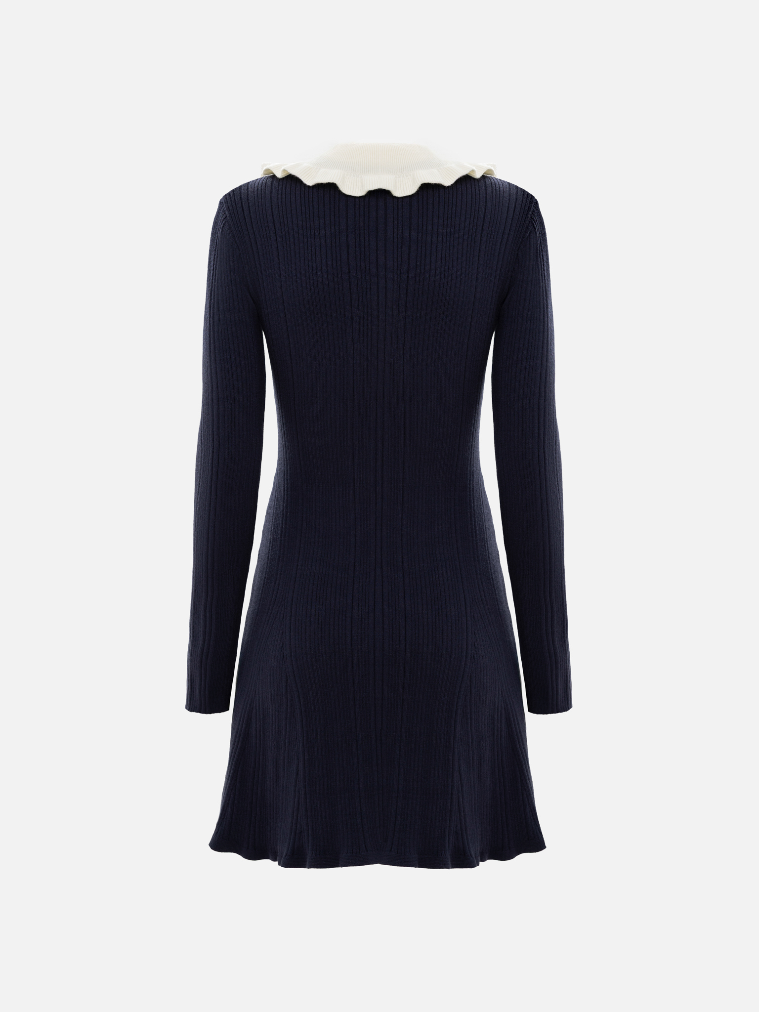 Rib-knit mini dress with contrasting details