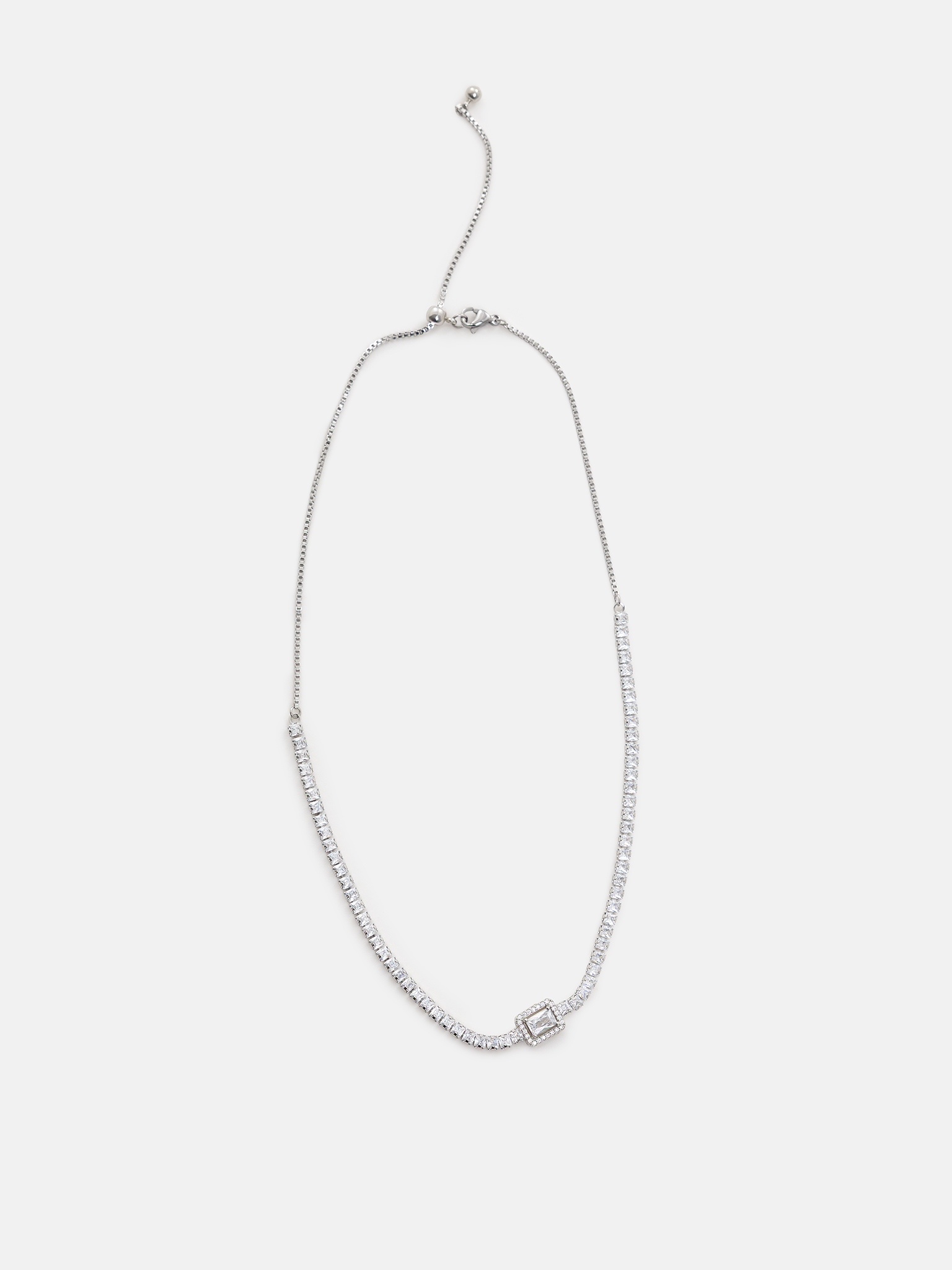 Колье из крупных кристаллов квадратной формы