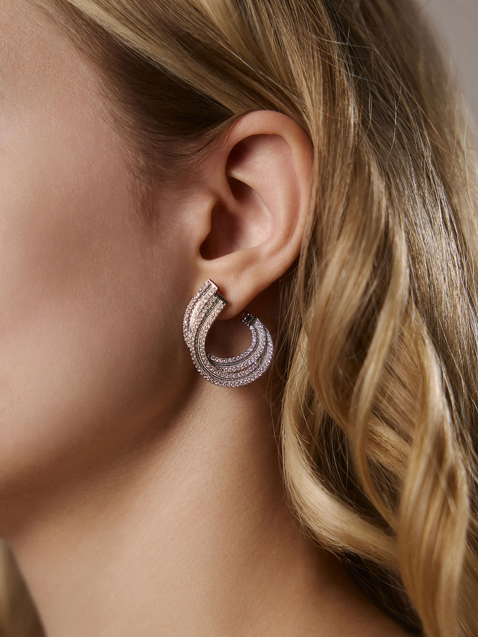 Half-hoop stud earrings