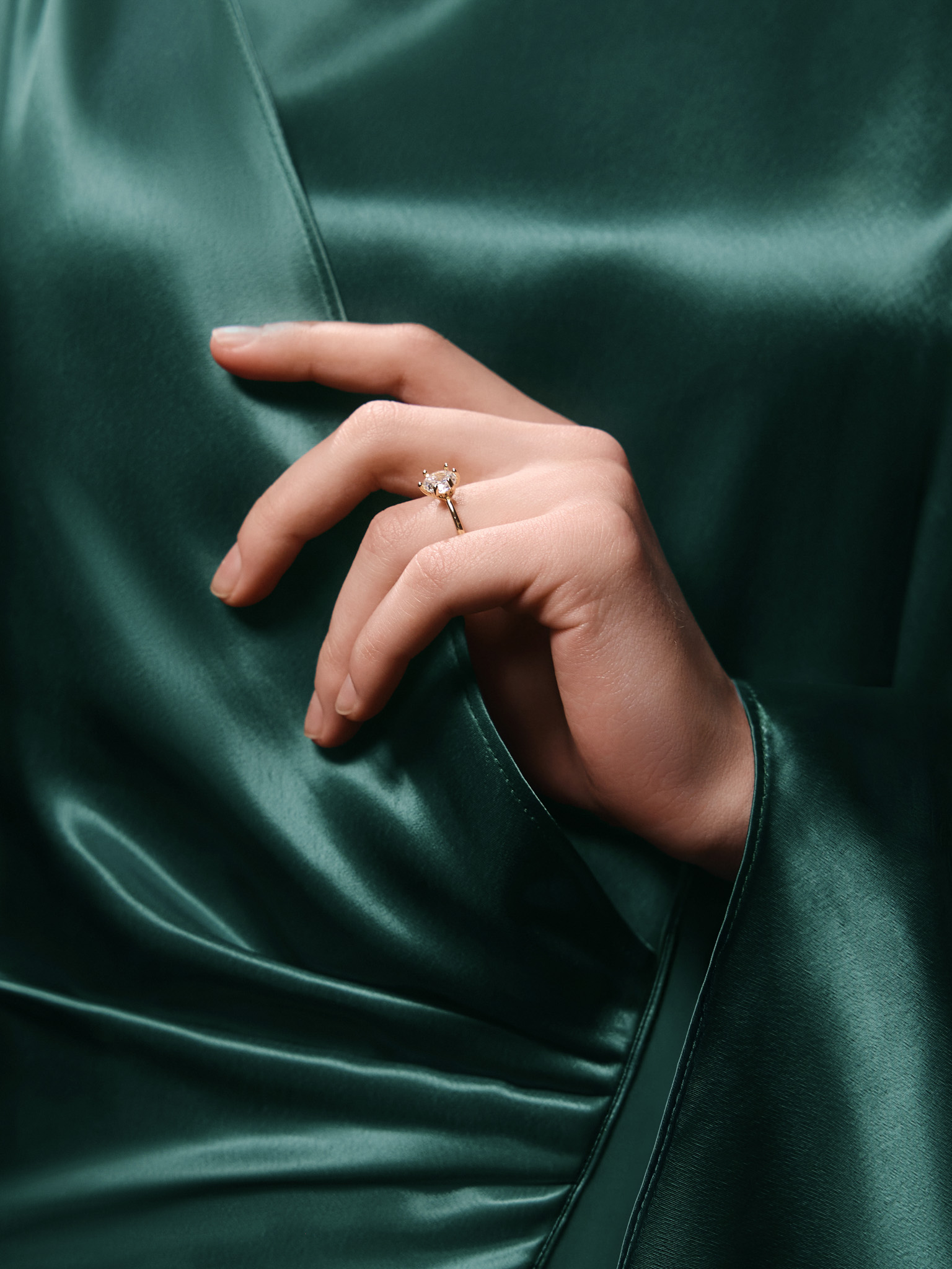 Ring with a large crystal