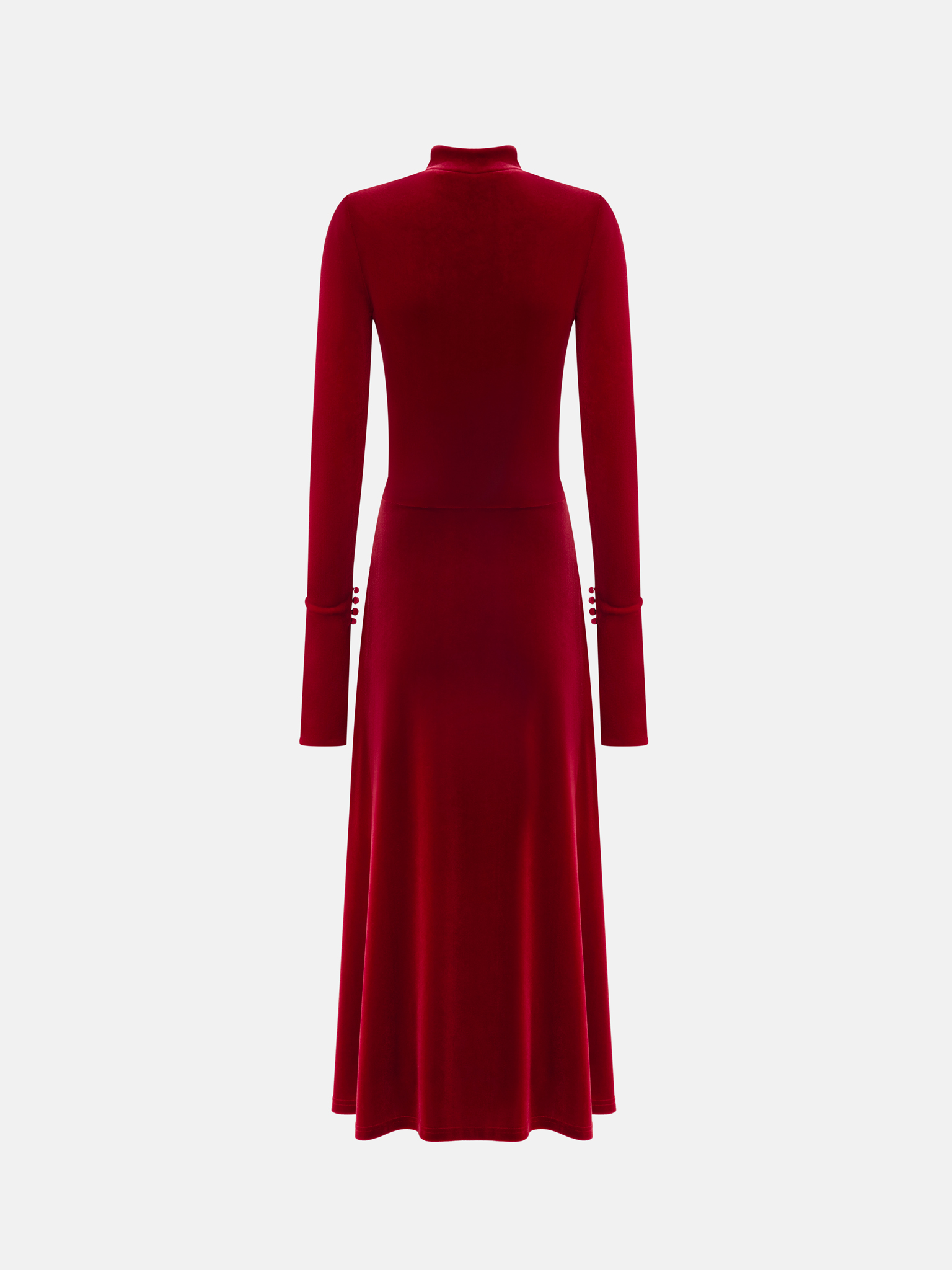 Бархатное платье миди с контрастными завязками