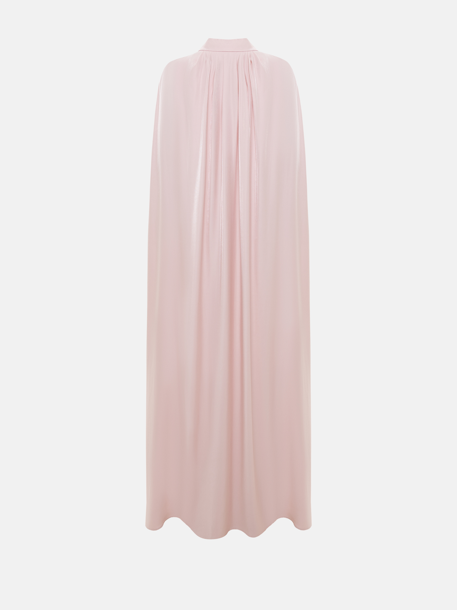 Maxi viscose dress with floor-length cape