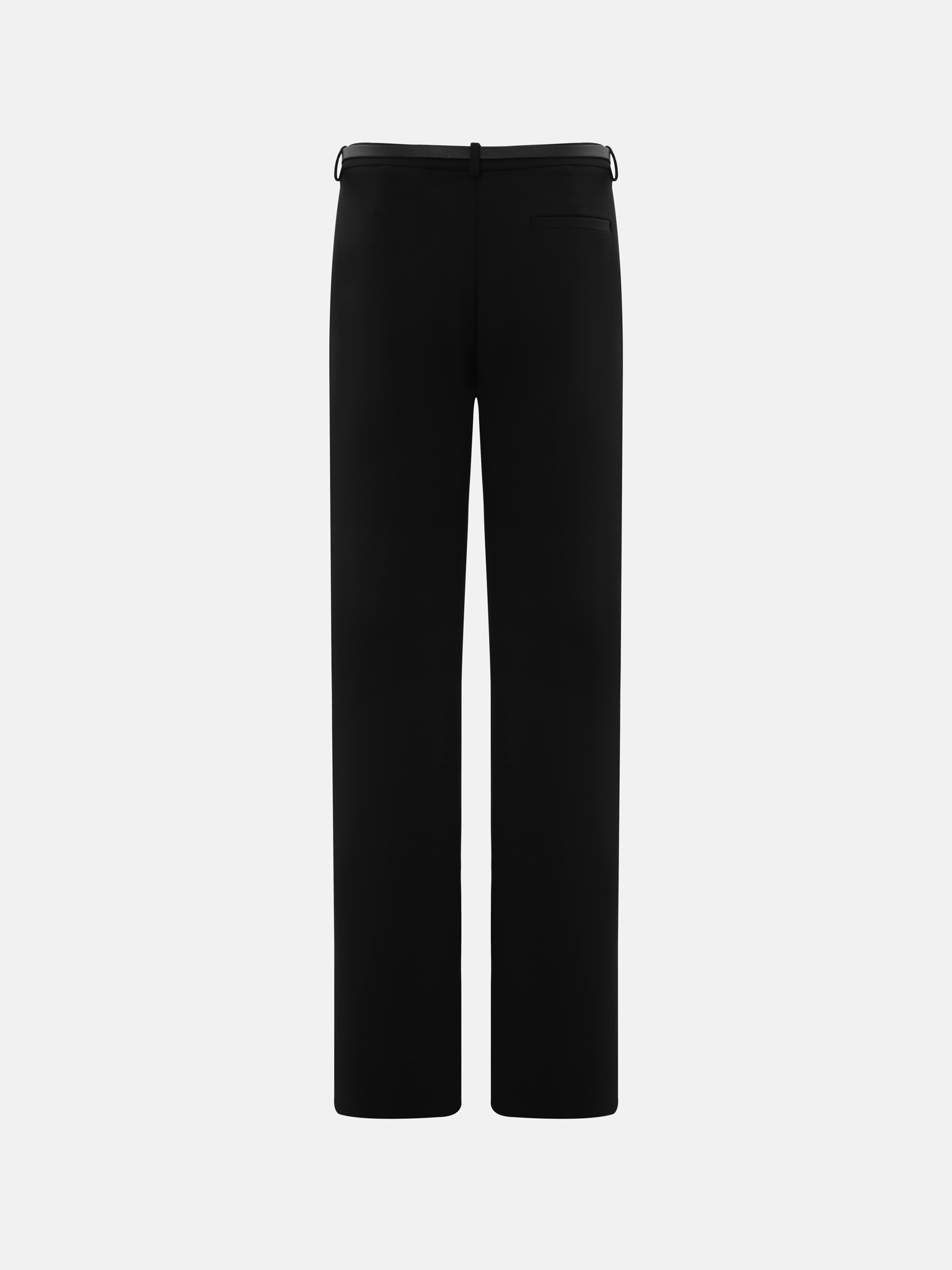Low-rise straight-leg trousers with eco-leather belt