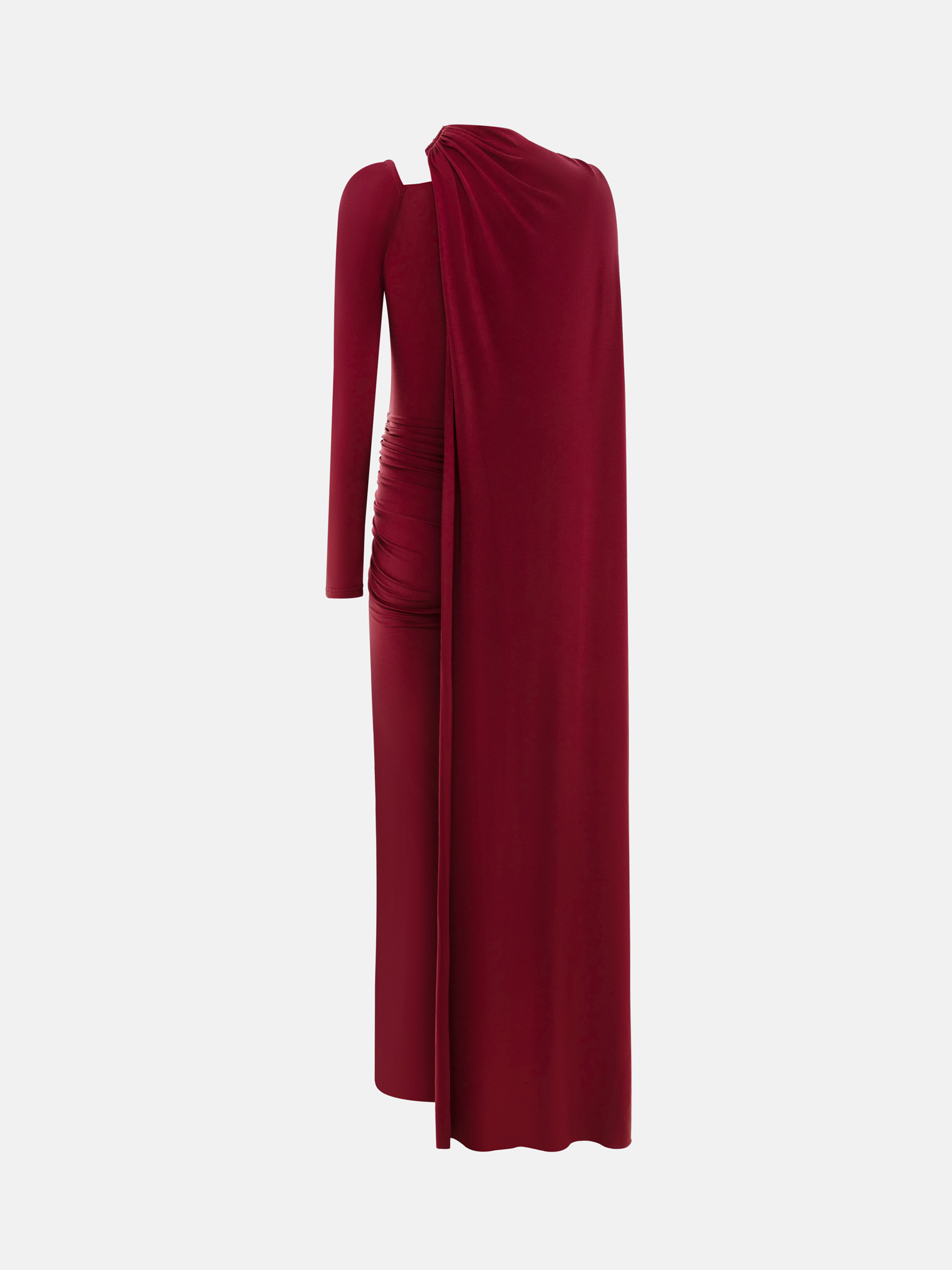 Maxikleid aus Jersey mit einseitigem Cape