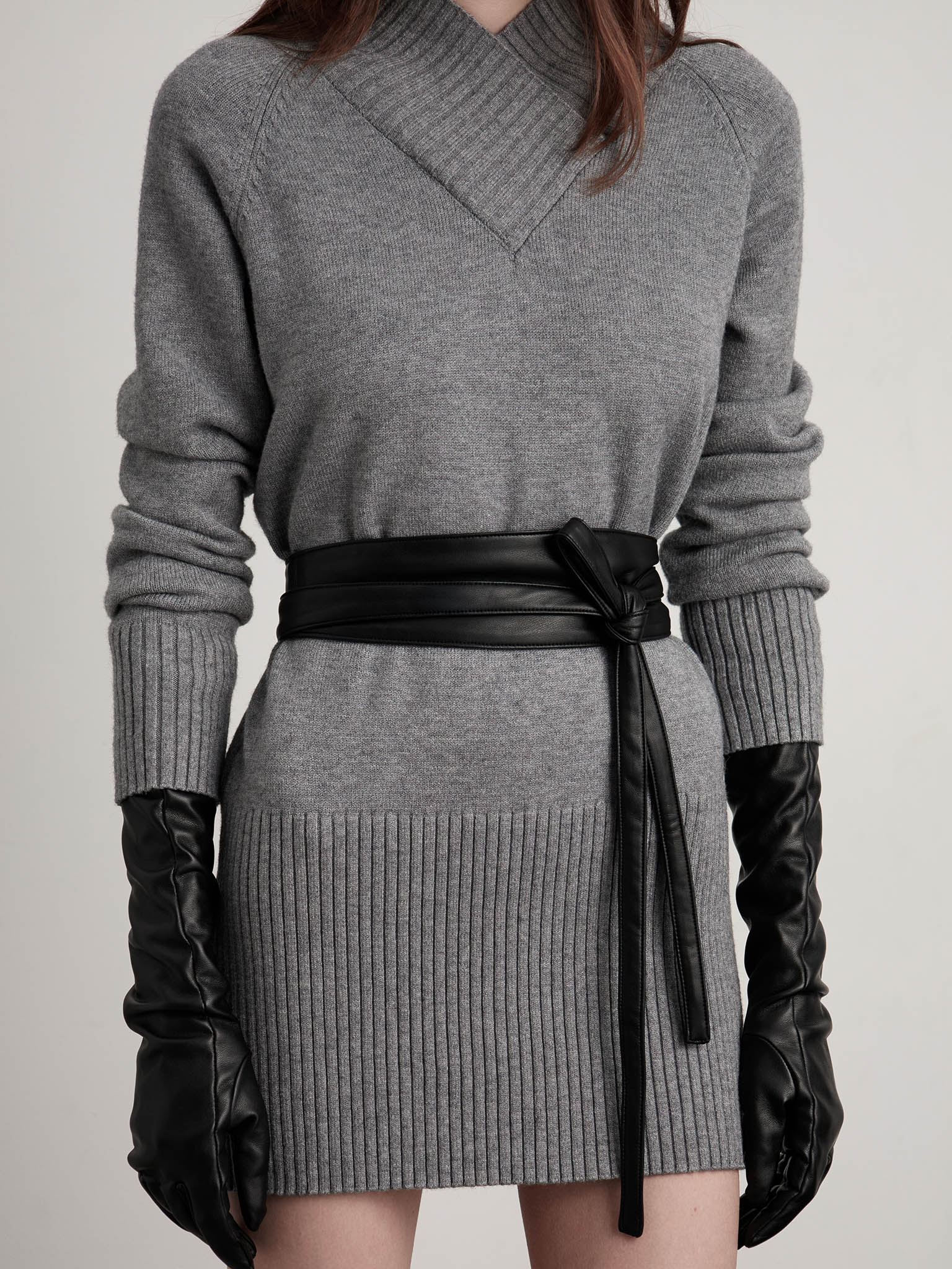 Wide matte eco-leather belt