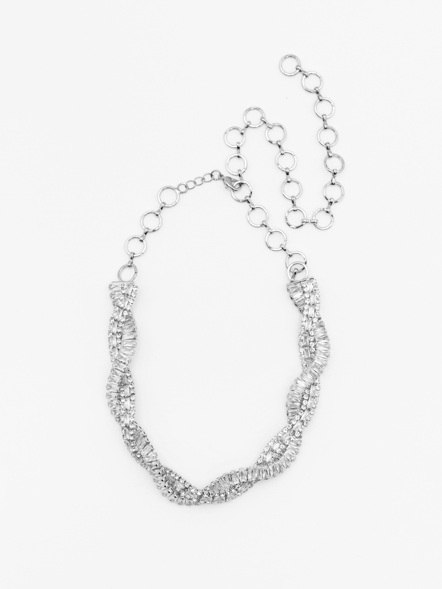 Wide necklace with large crystals