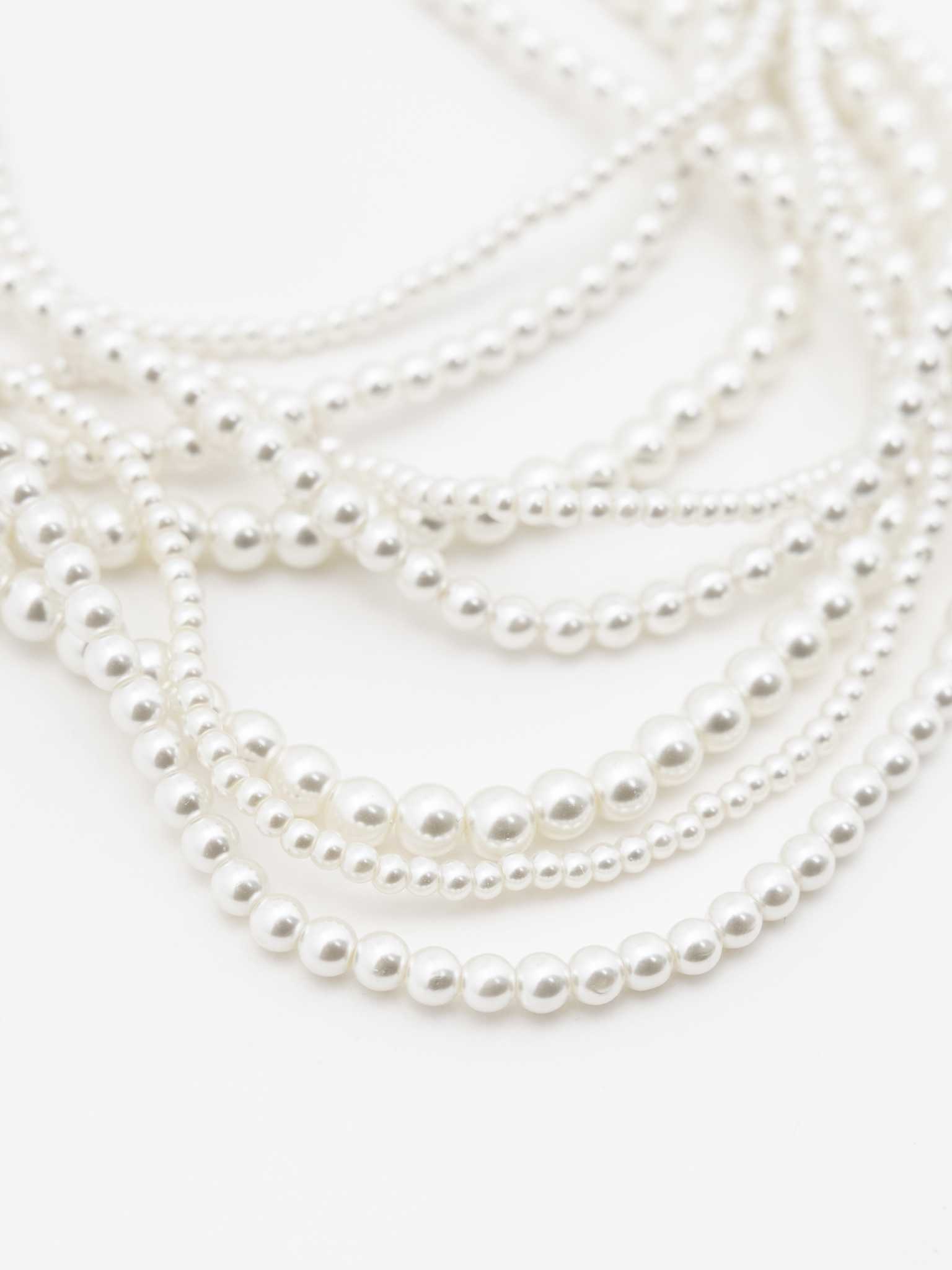 Multi-level pearl necklace