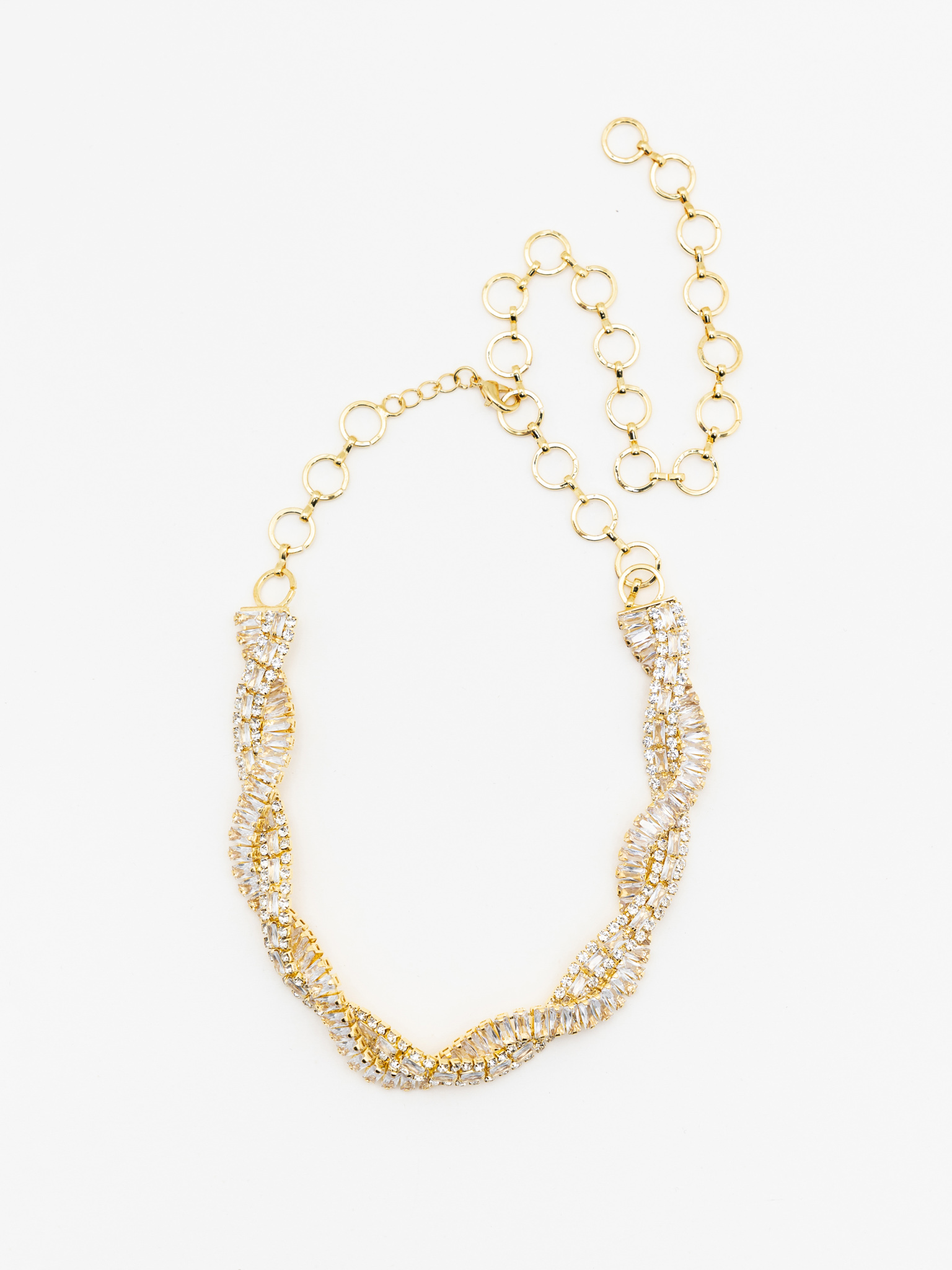 Широкое колье из крупных кристаллов