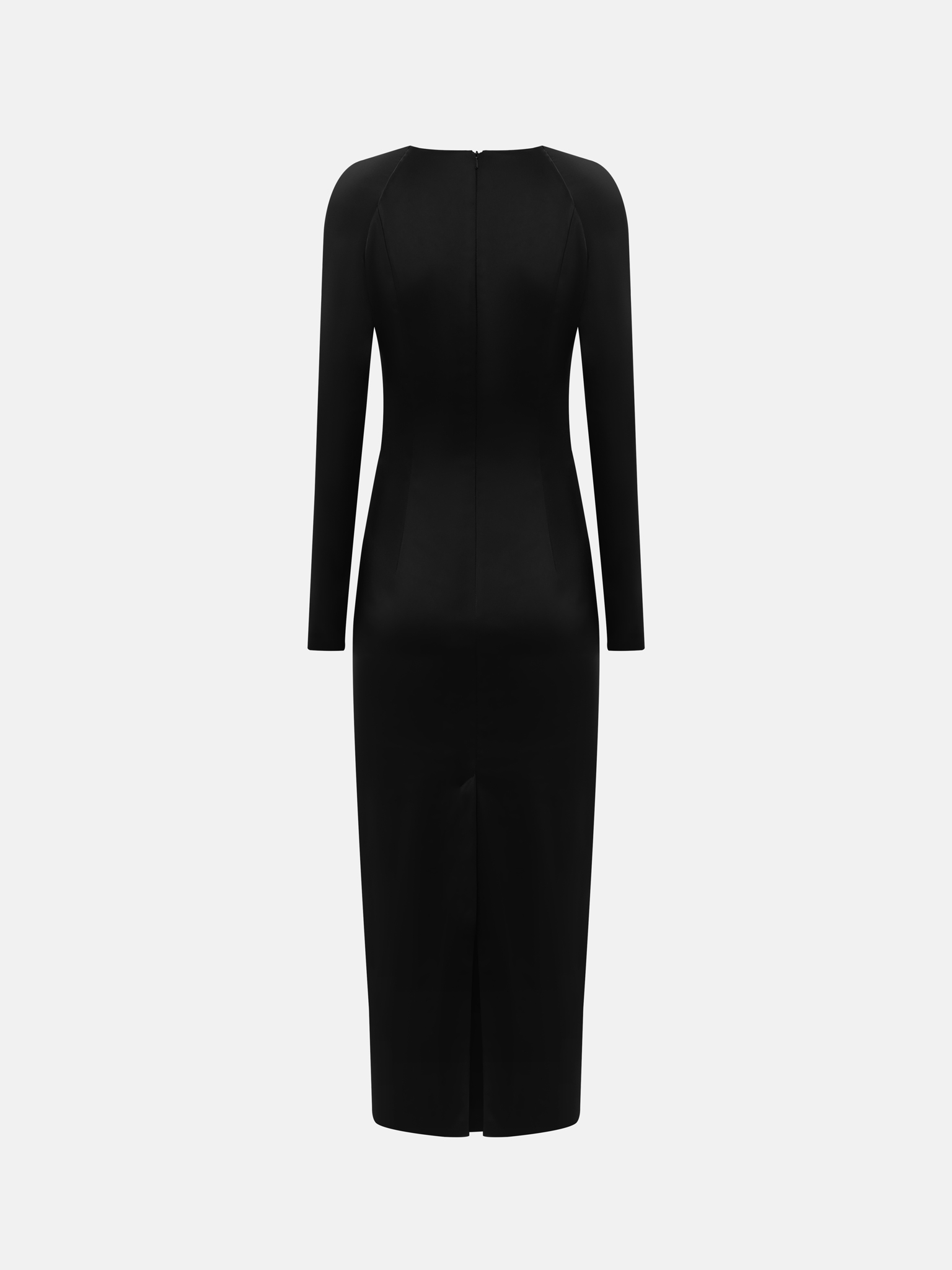 Satin midi dress with crystal embellishment