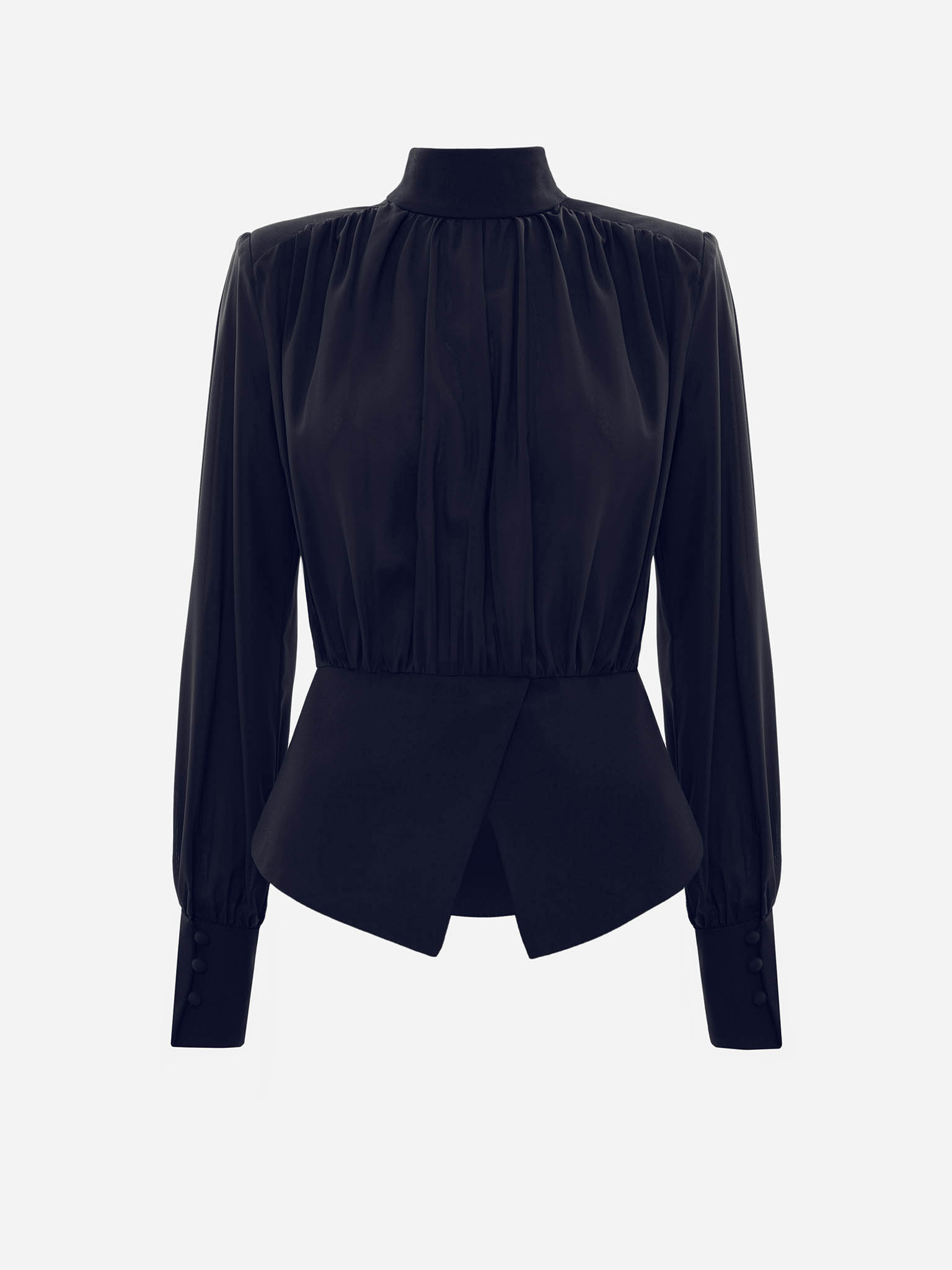 Блуза из легкой ткани с баской