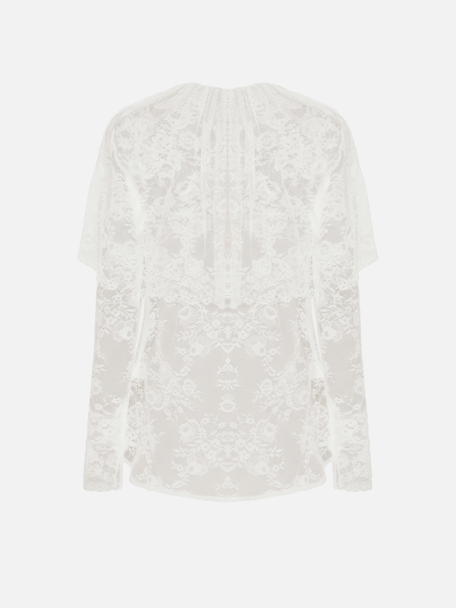 Guipure lace blouse with voluminous cape
