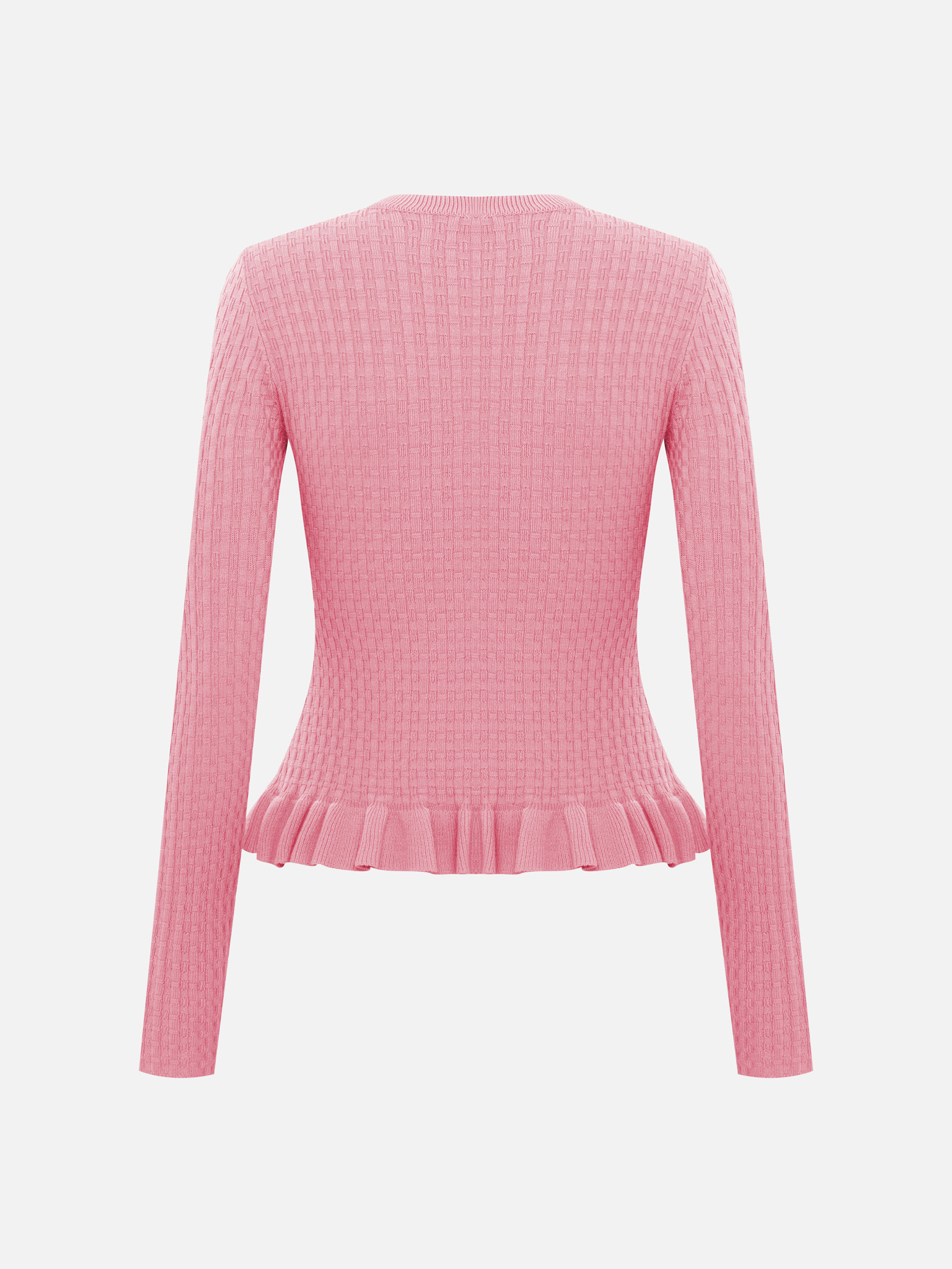 Прилегающий кардиган с оборками из вискозы фактурной вязки