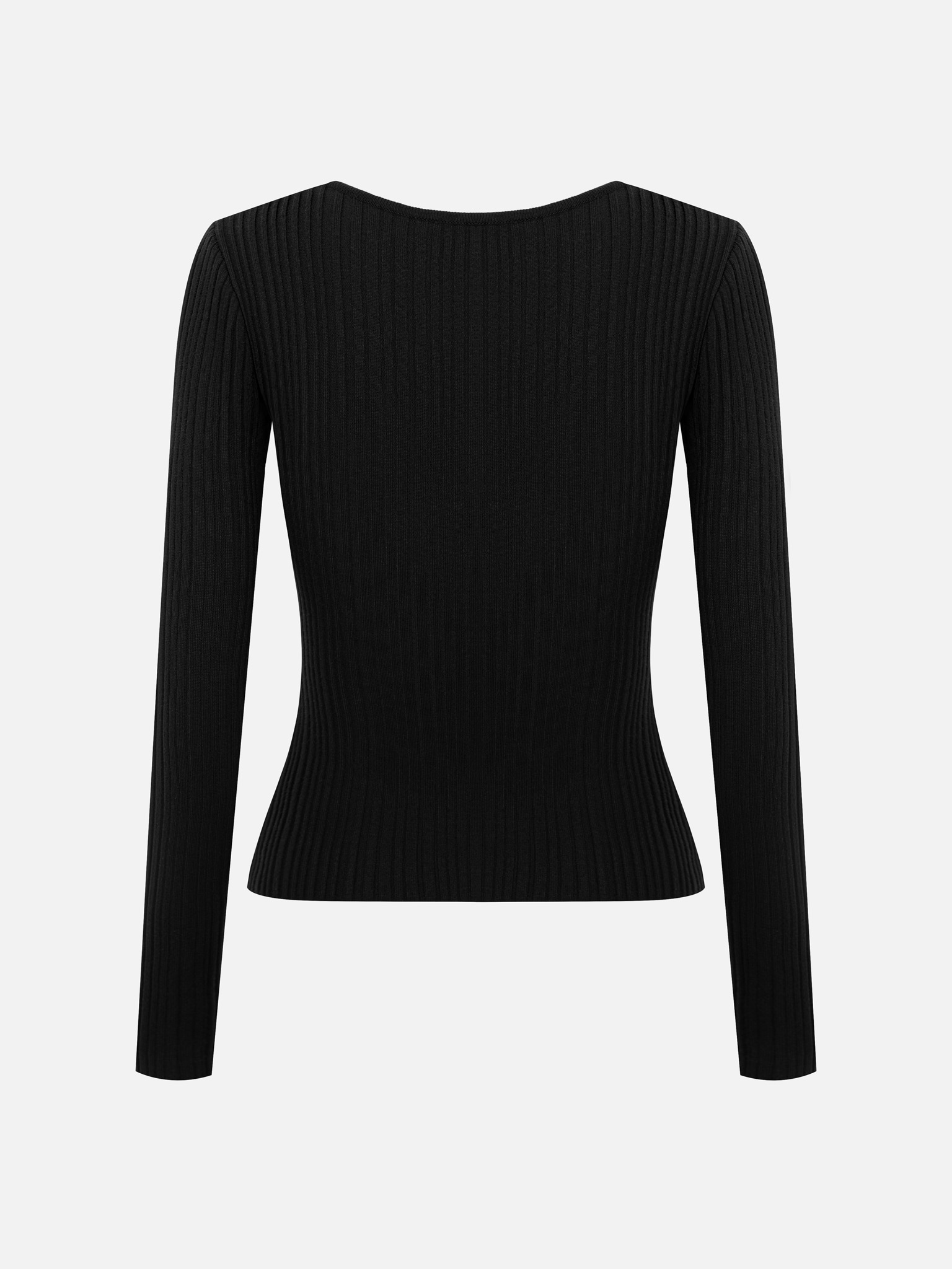 Ribbed jumper with lace insert at the bodice