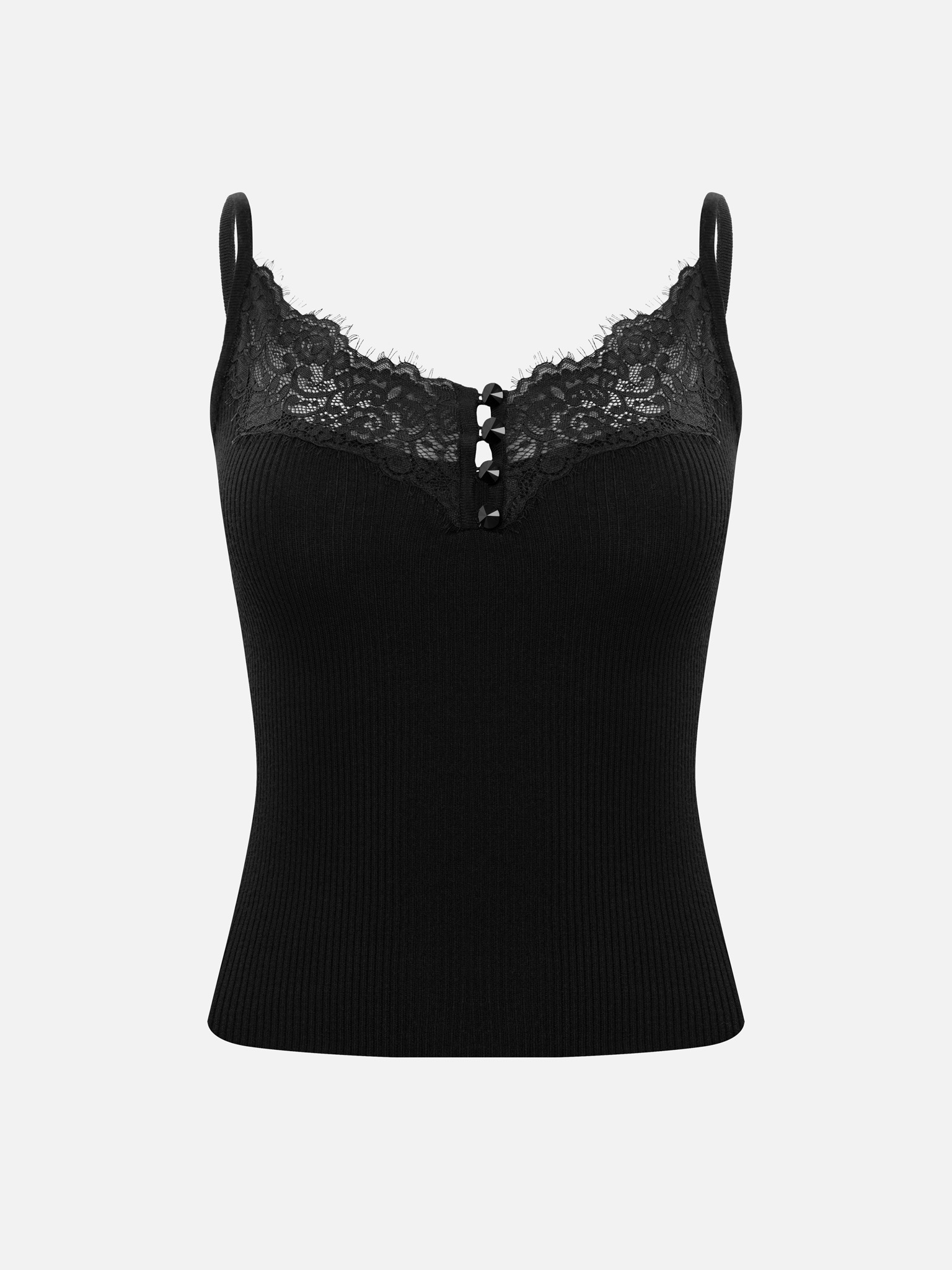 Top with thin straps and lace detailing