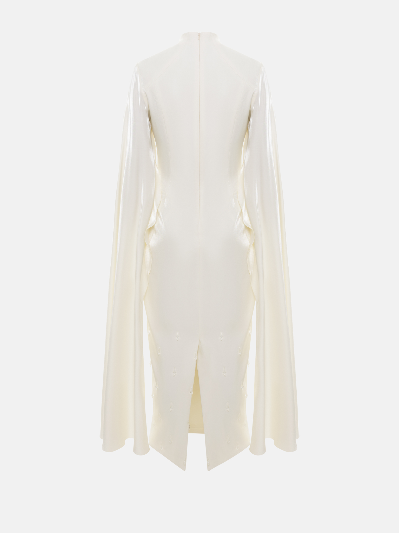 Maxi dress with loose sleeves and skirt embellishment