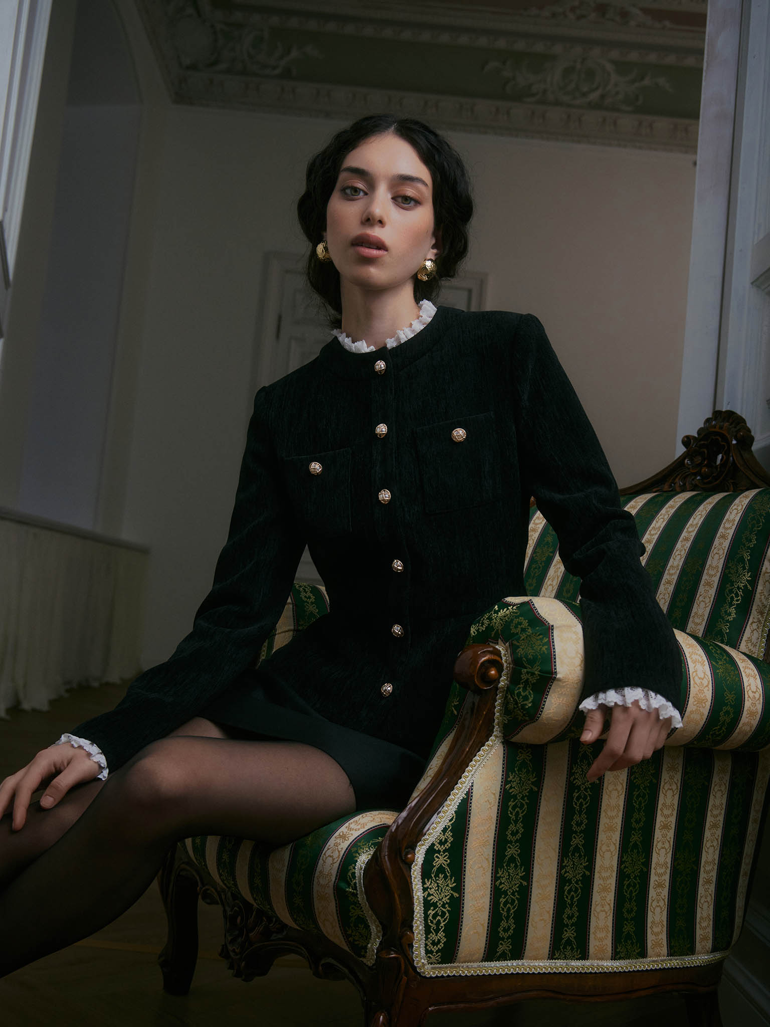 Suede jacket with contrasting details