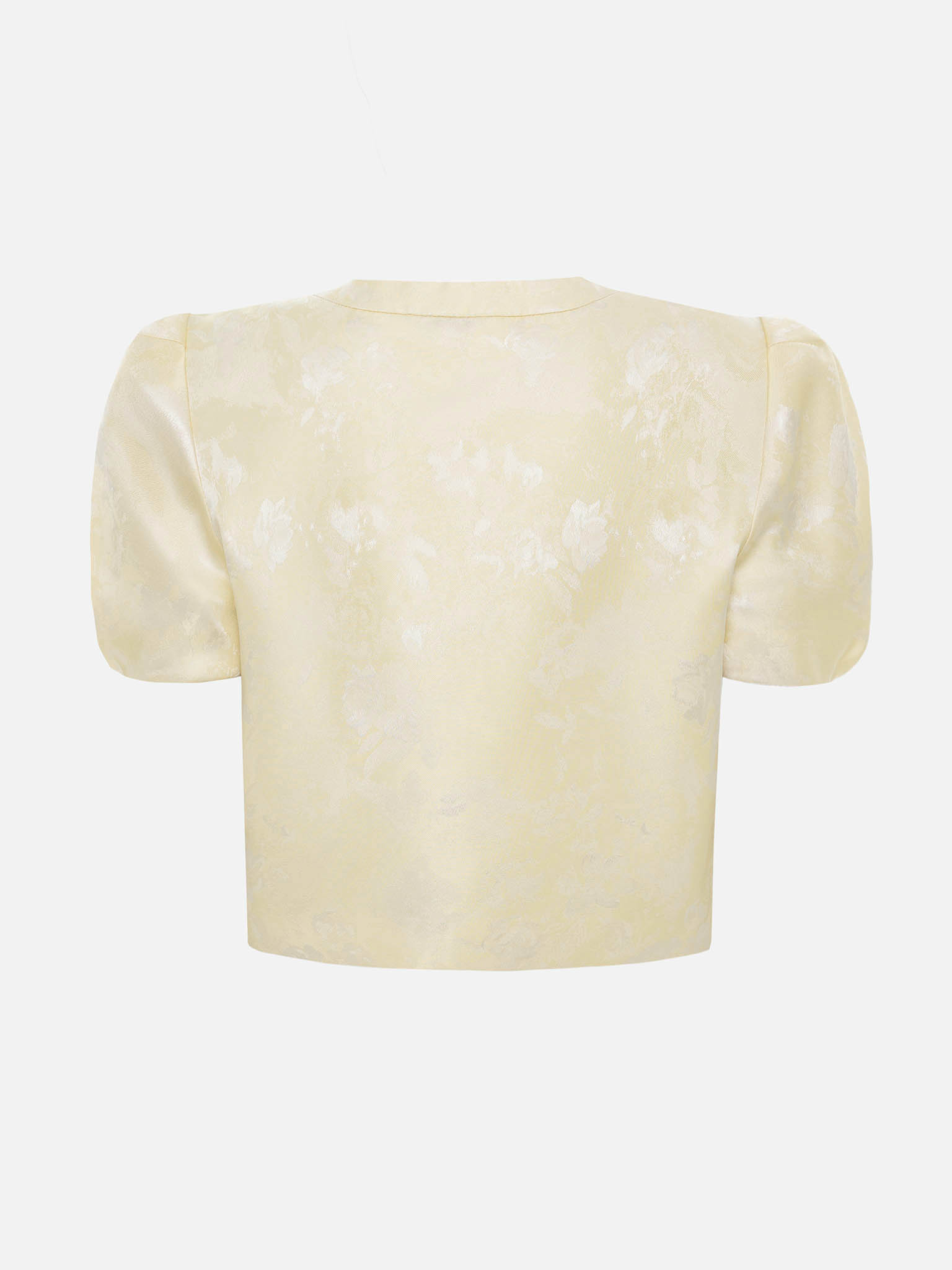 Jacquard jacket with lantern sleeves