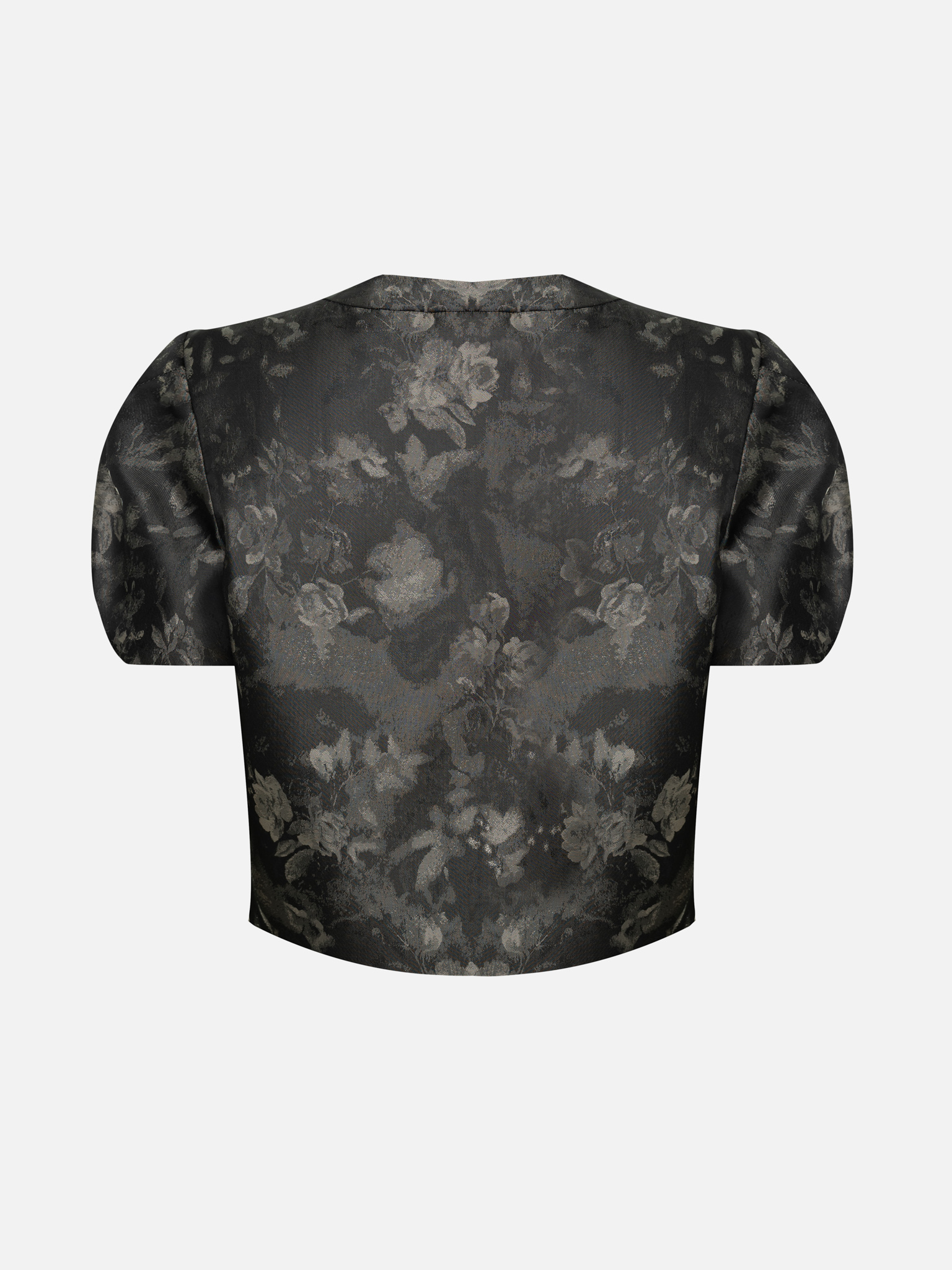 Jacquard jacket with lantern sleeves