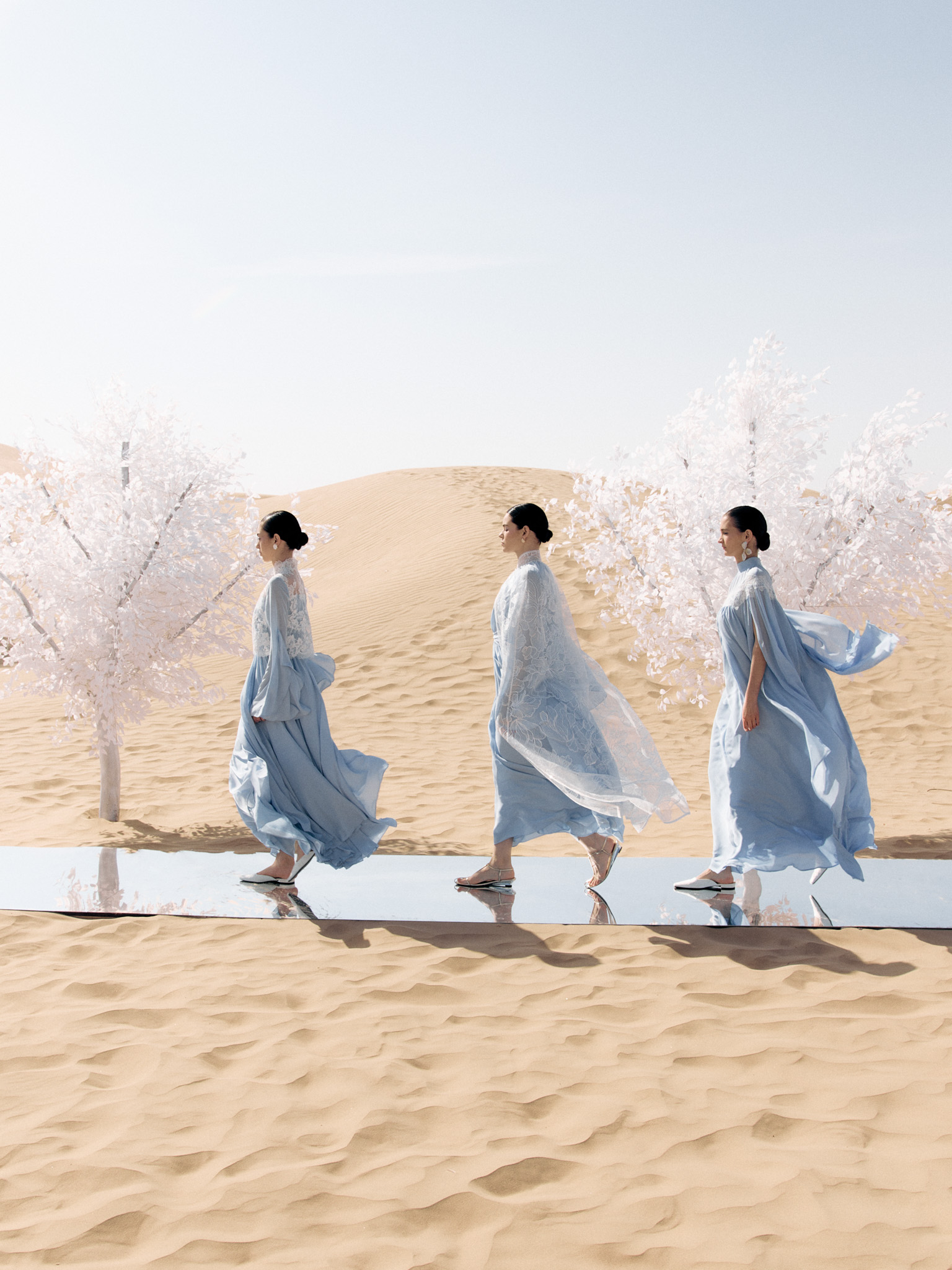 Sheer floor-length cape