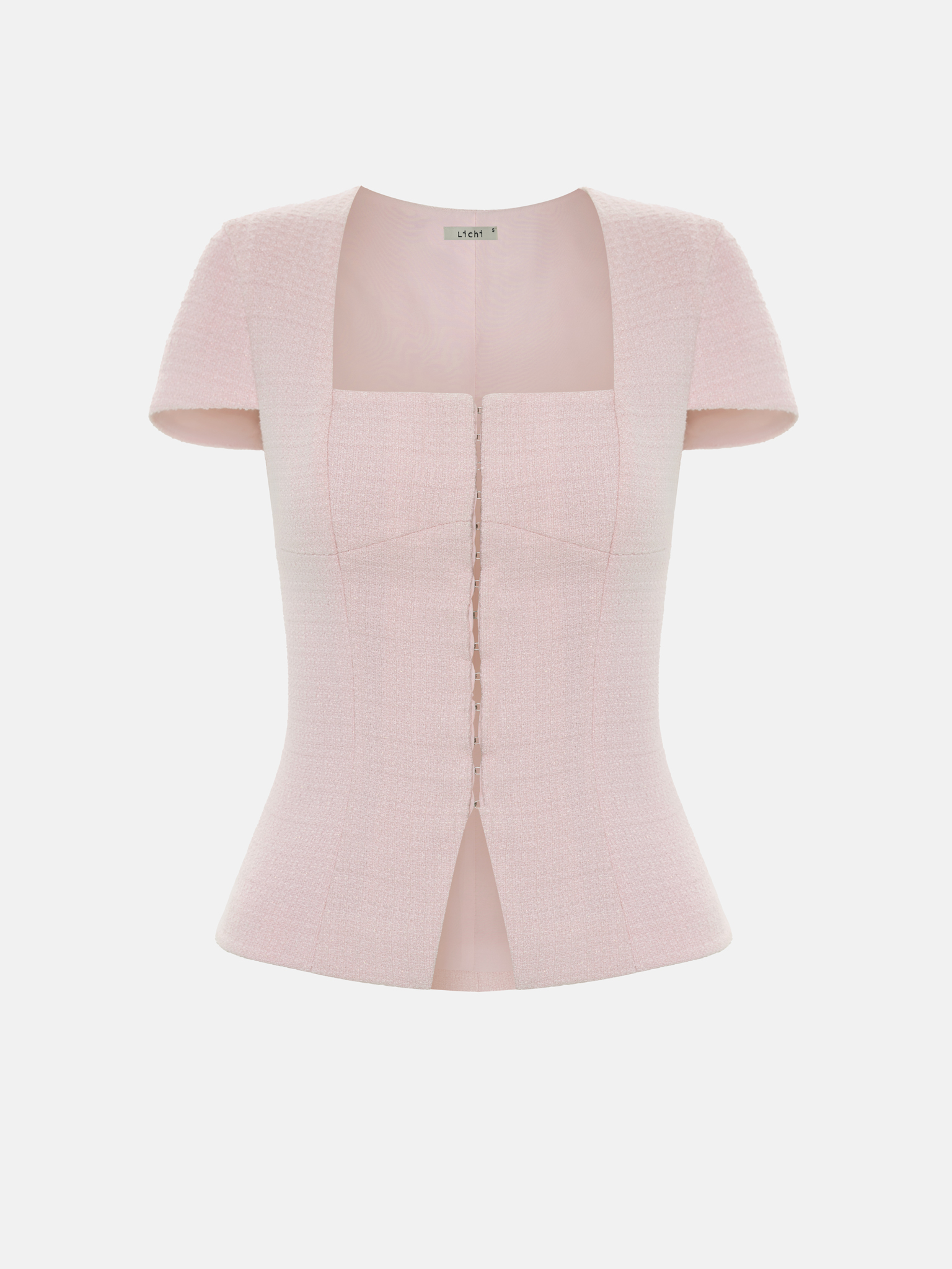 Bluse aus Tweed mit quadratischem Ausschnitt