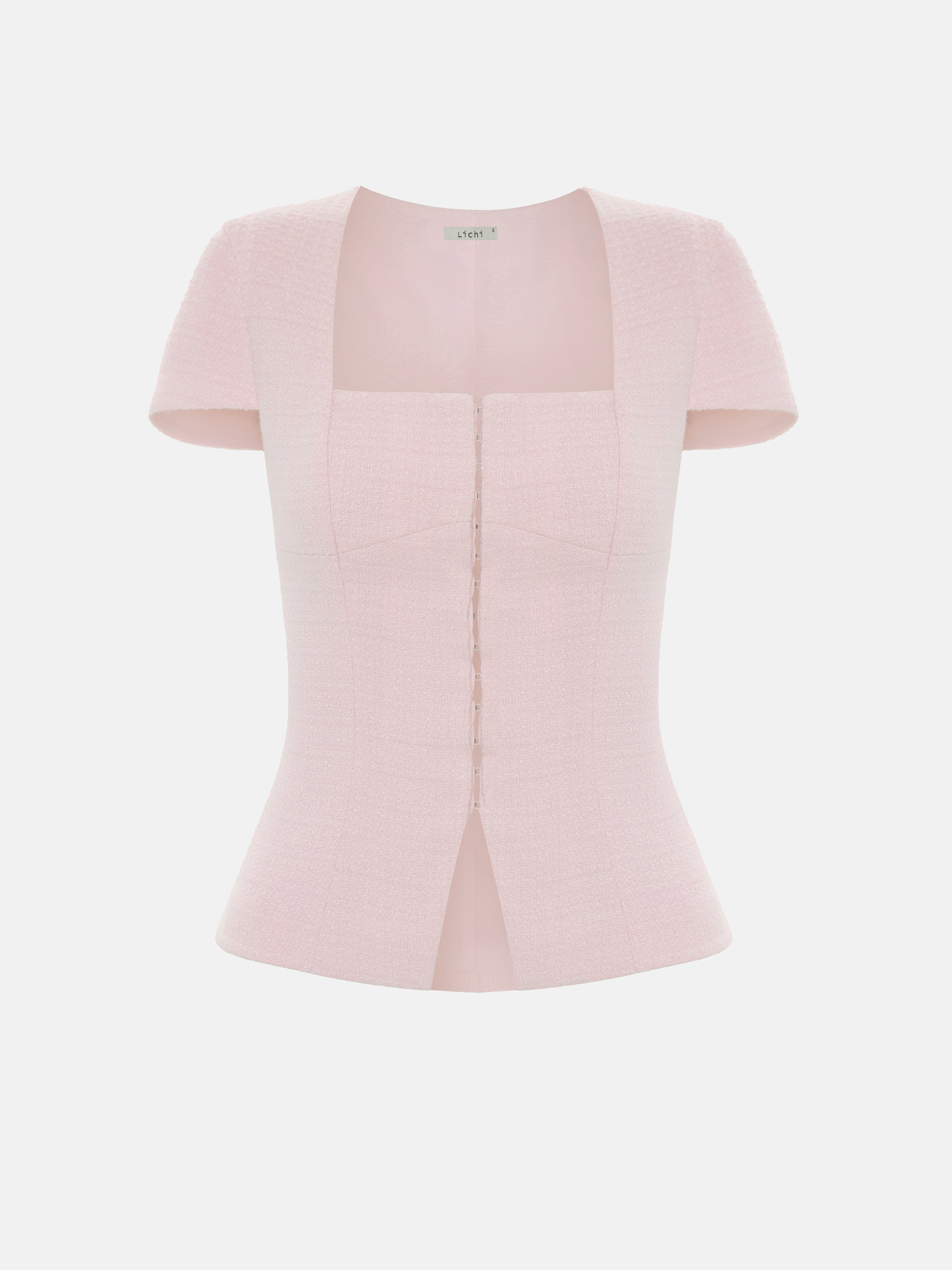 Твидовая блуза с квадратным вырезом