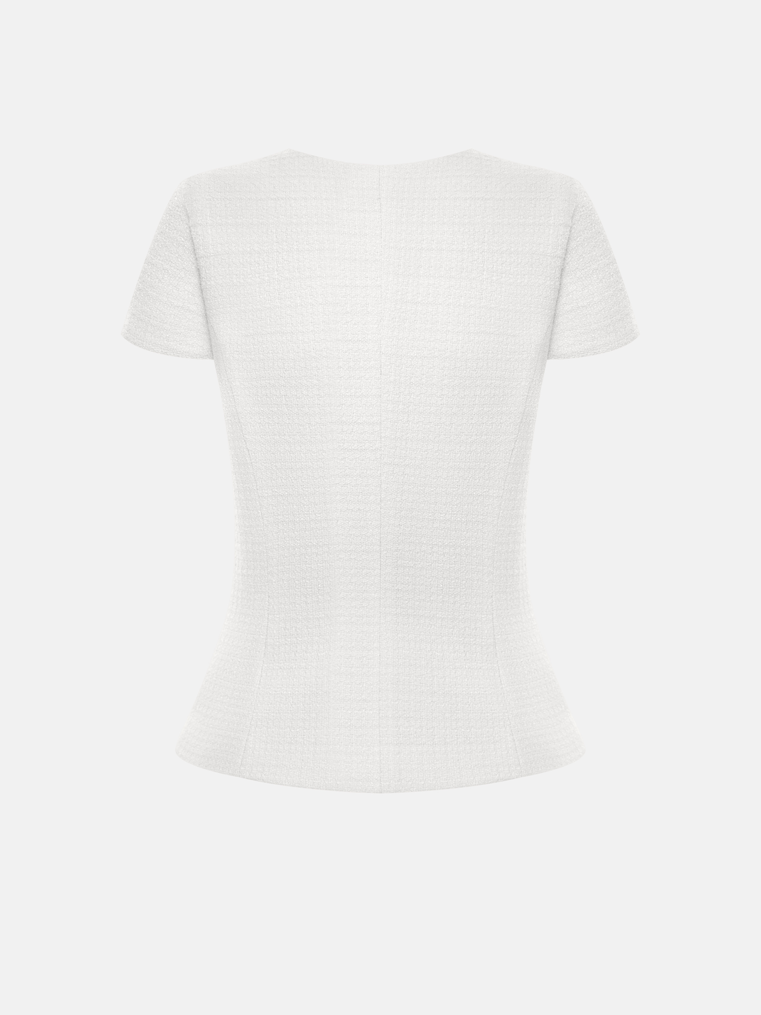 Tweed blouse with a square neckline