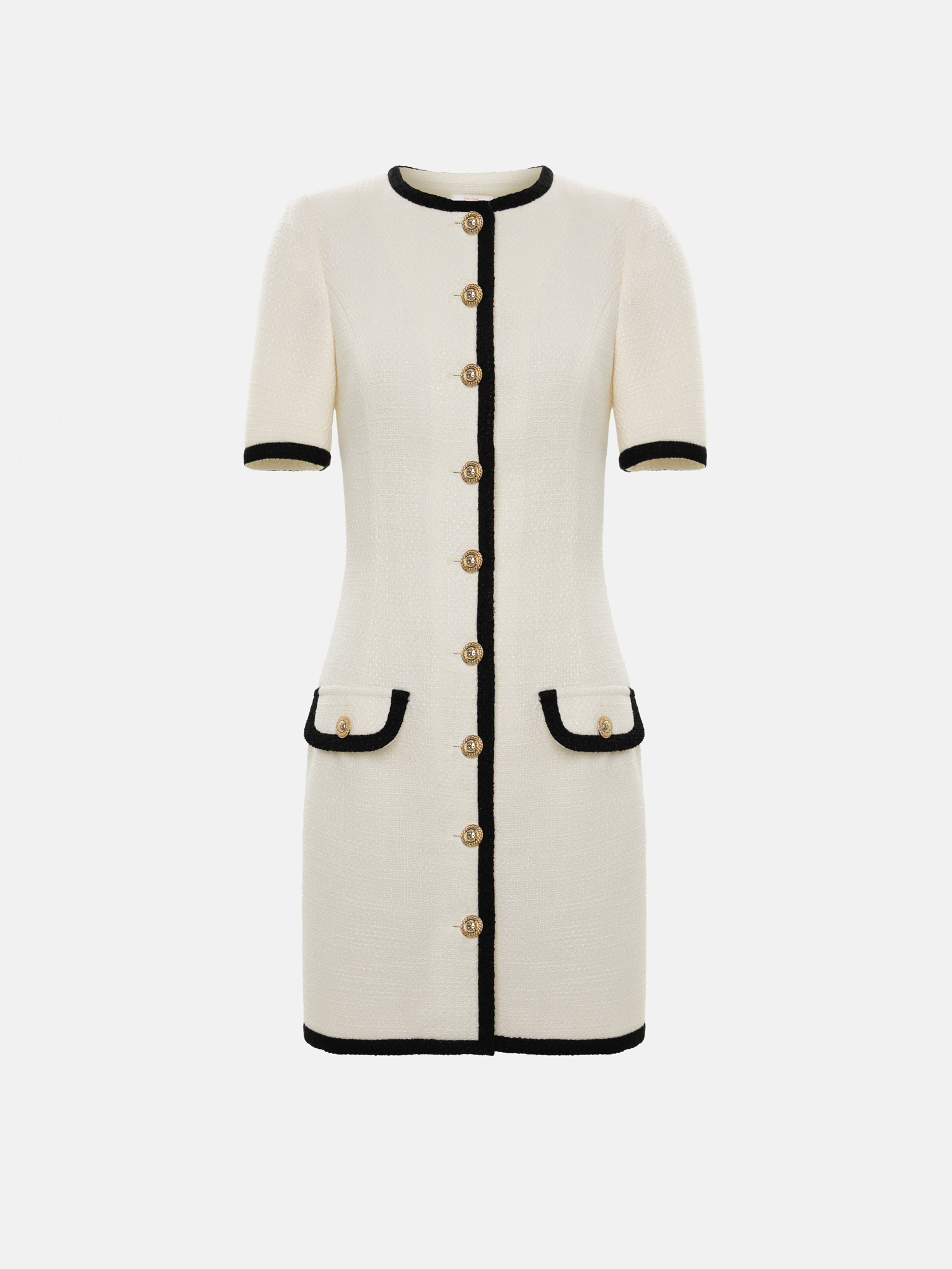 Твидовое платье мини с контрастными вставками