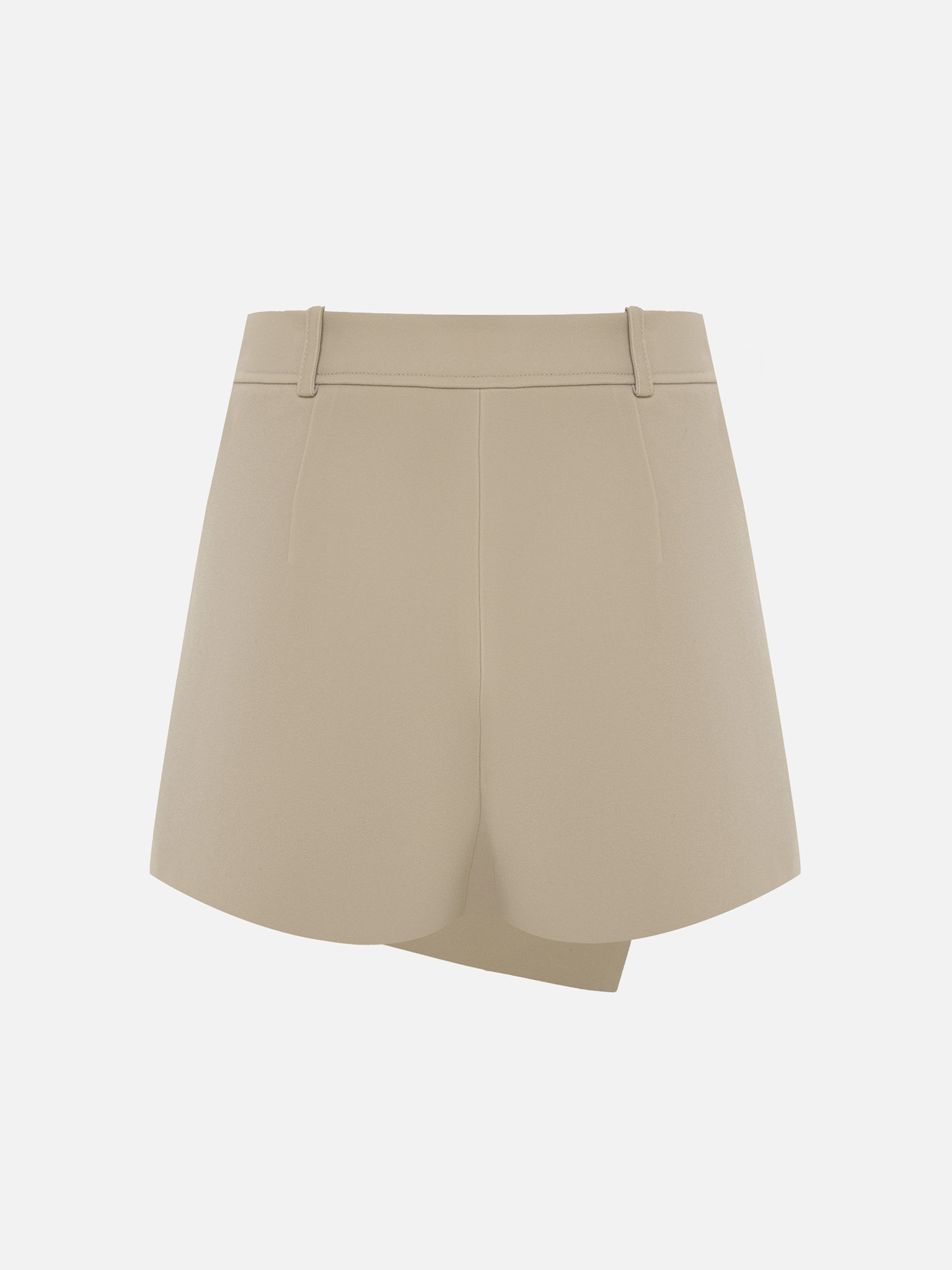 Юбка-шорты мини из экозамши с асимметричной застежкой на пуговицу