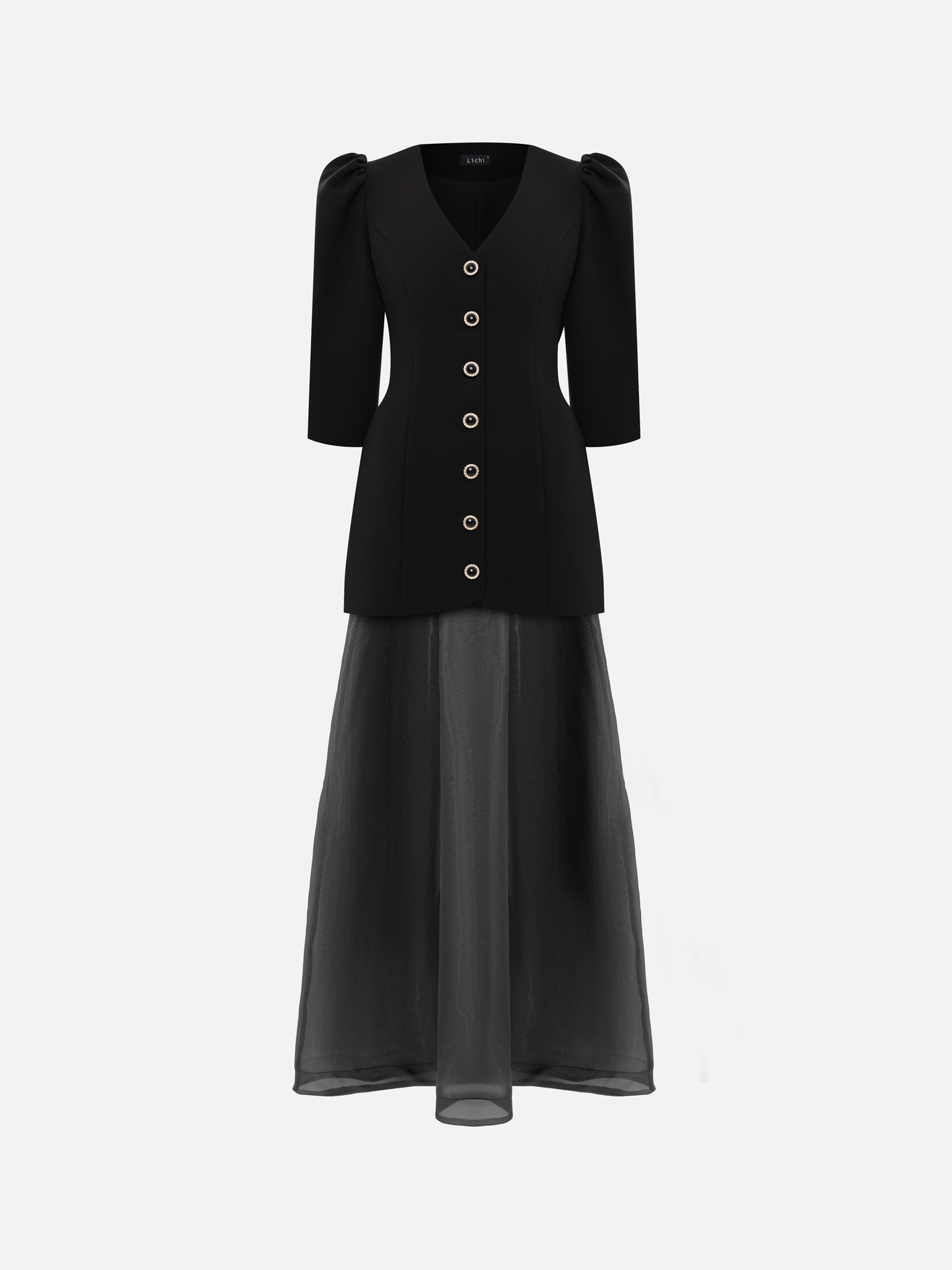 Платье макси с легкой юбкой в пол