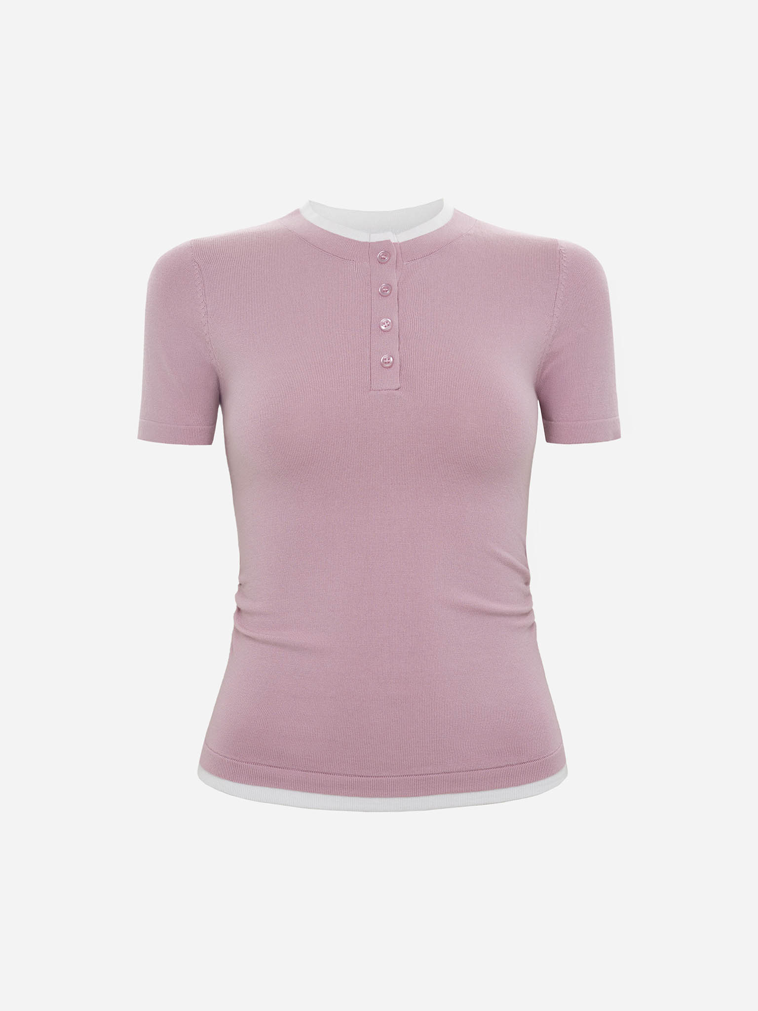 Трикотажный топ из двух материалов