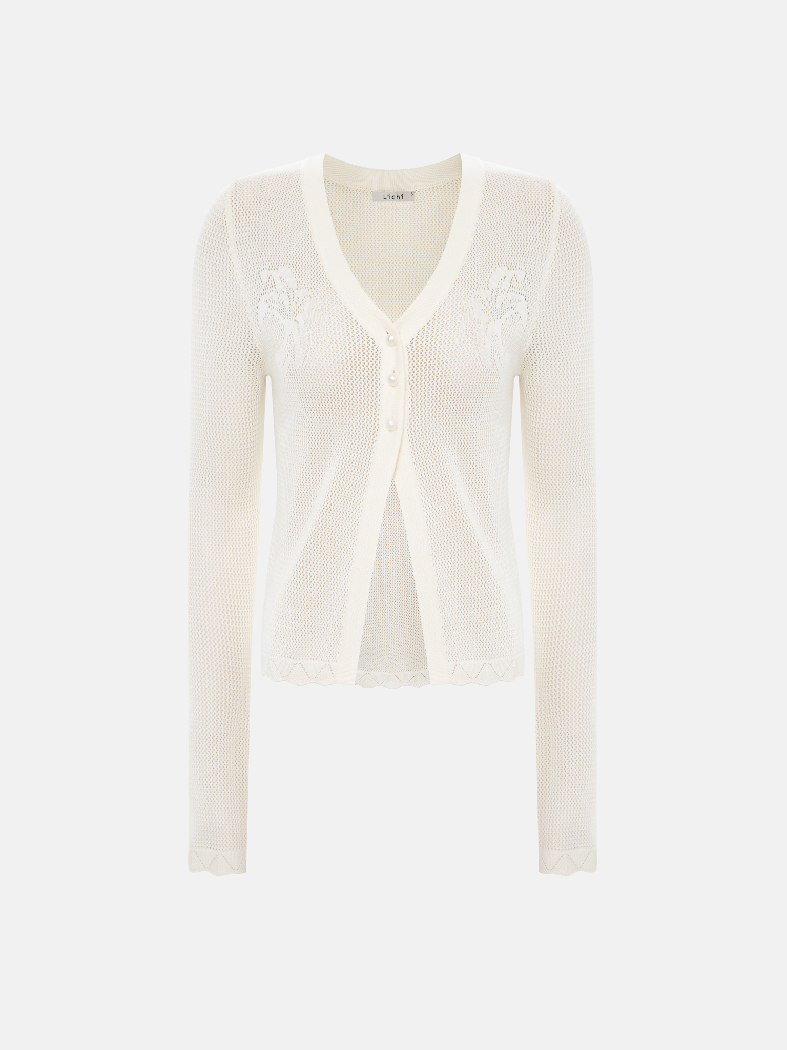 Cardigan in knitted jersey with small buttons